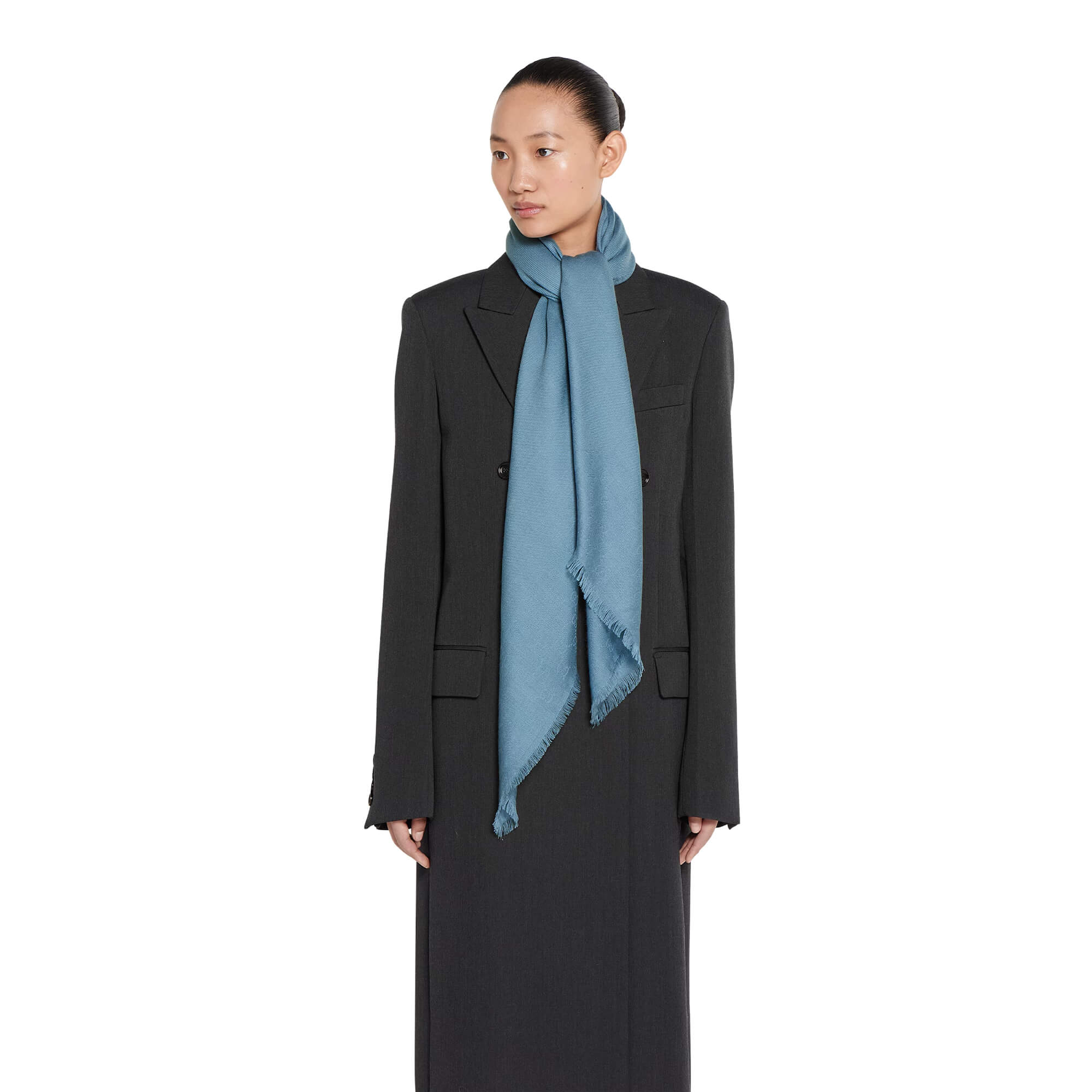 Gucci GG Wool Silk Jacquard Shawl