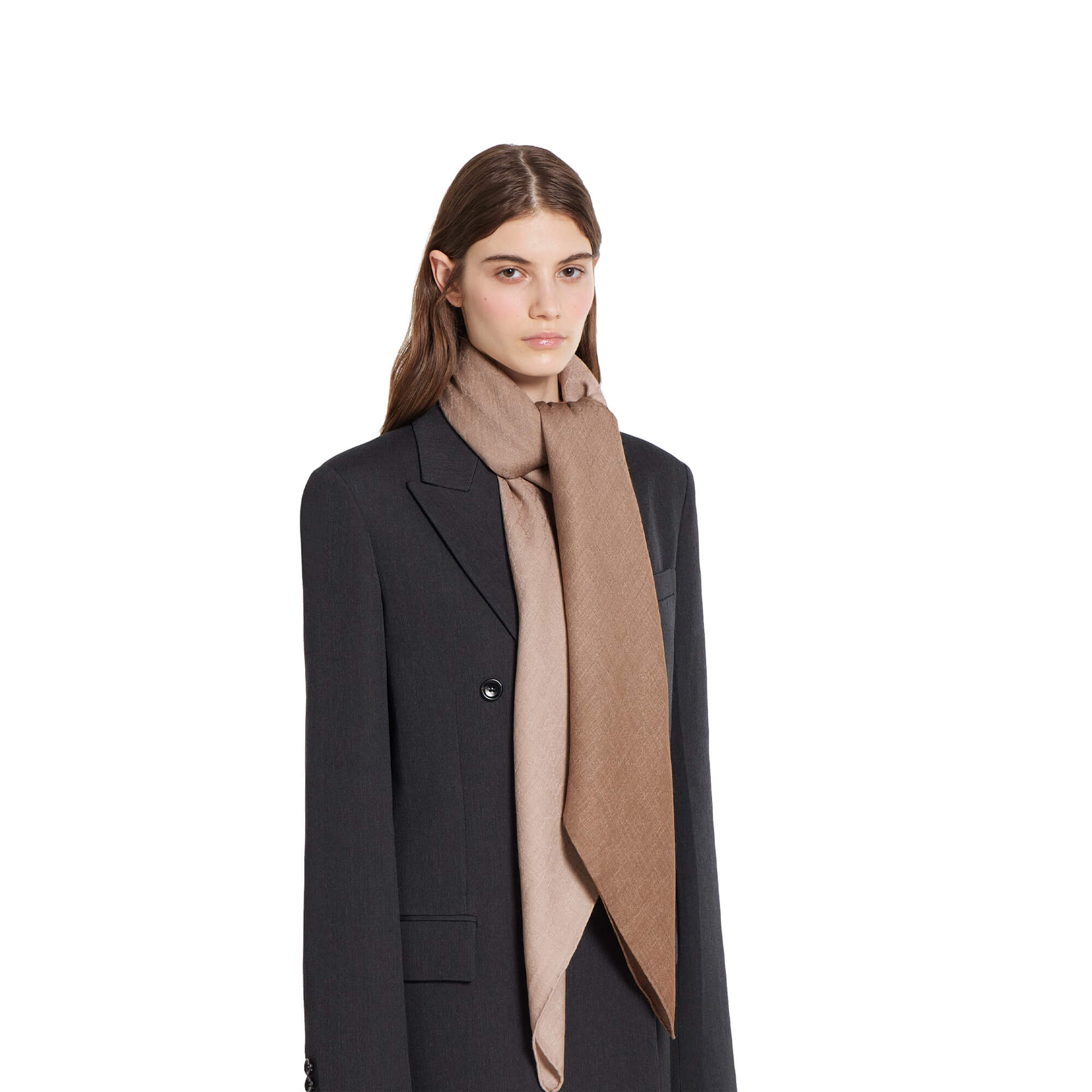 Gucci GG Wool Silk Jacquard Shawl
