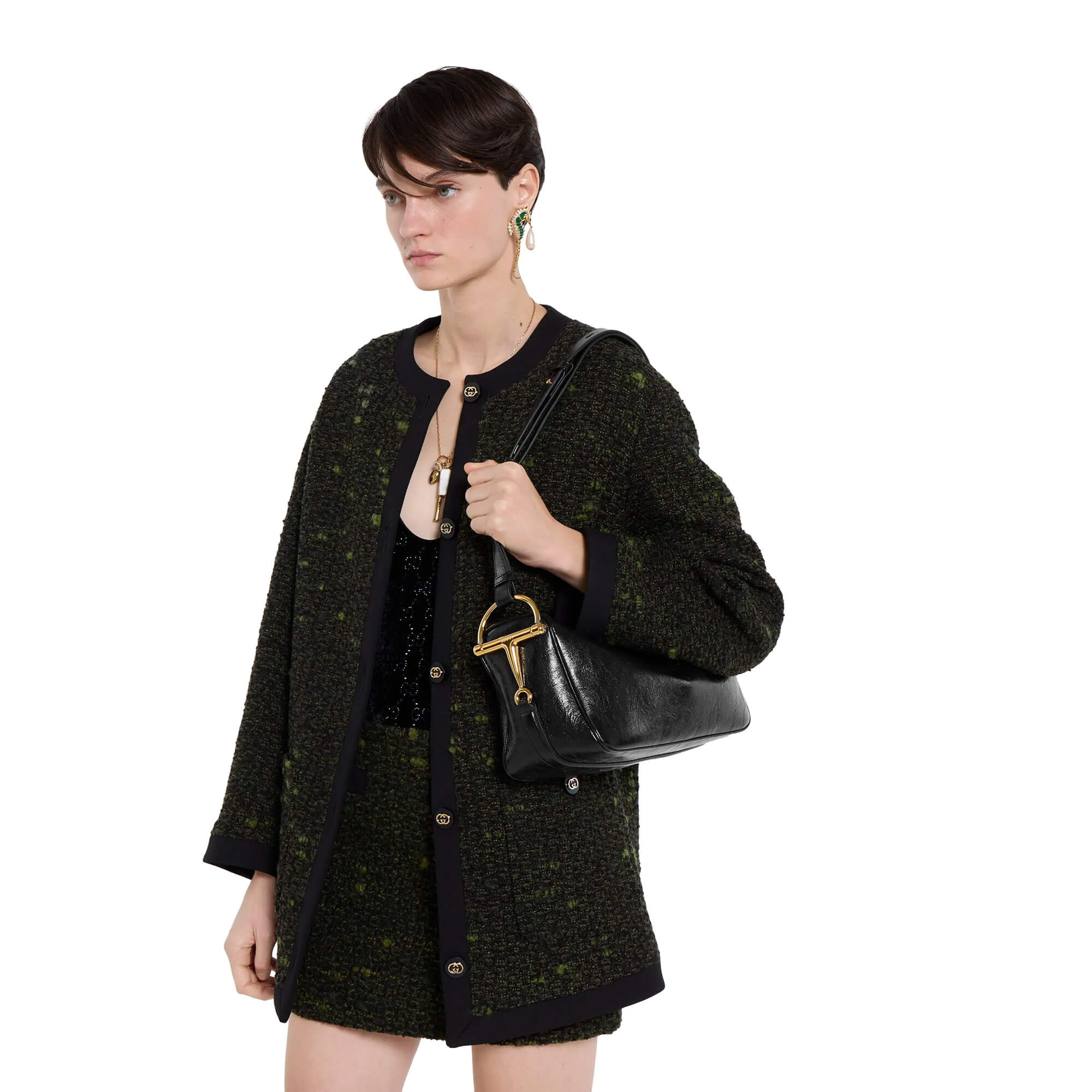 Gucci Half Horsebit Medium Shoulder Bag