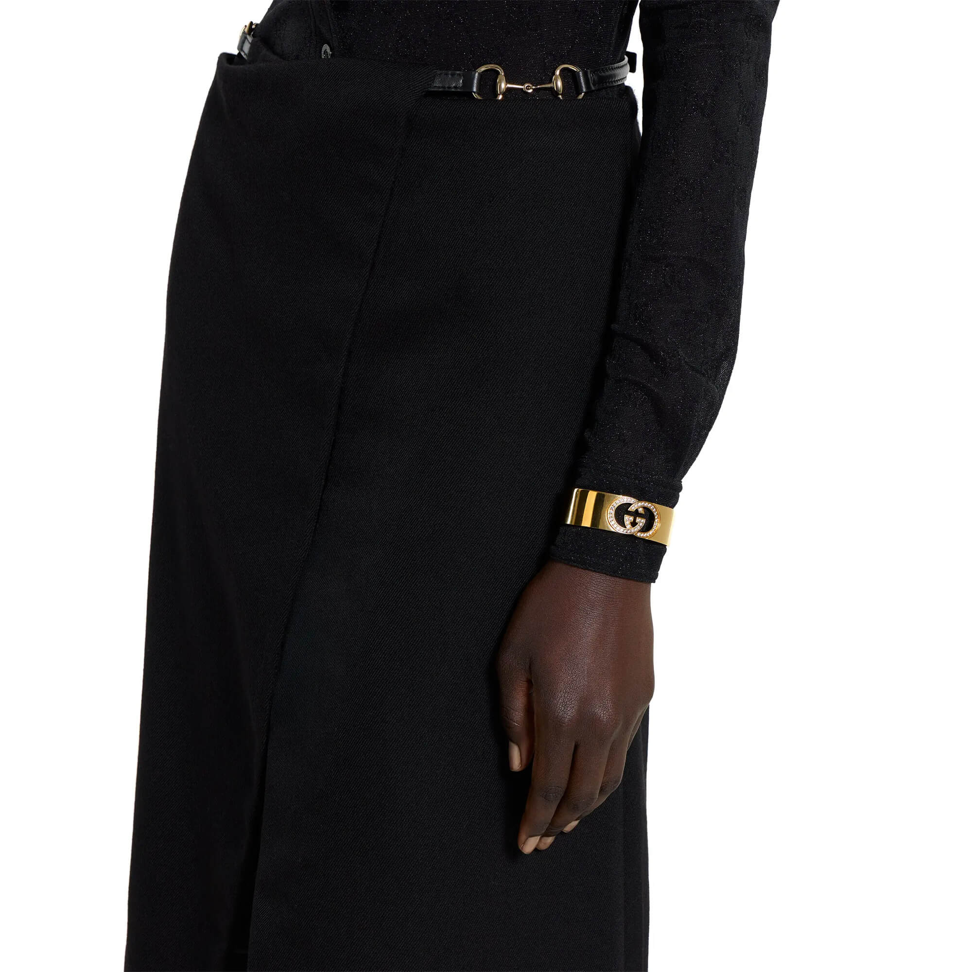 Gucci Interlocking Crystal Cuff Bracelet