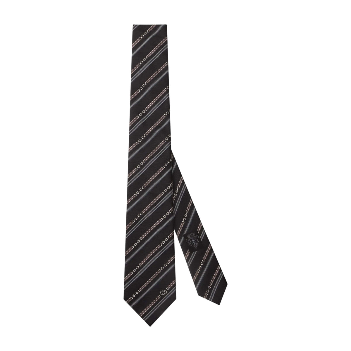 Gucci Interlocking G Horsebit Belt Silk Tie