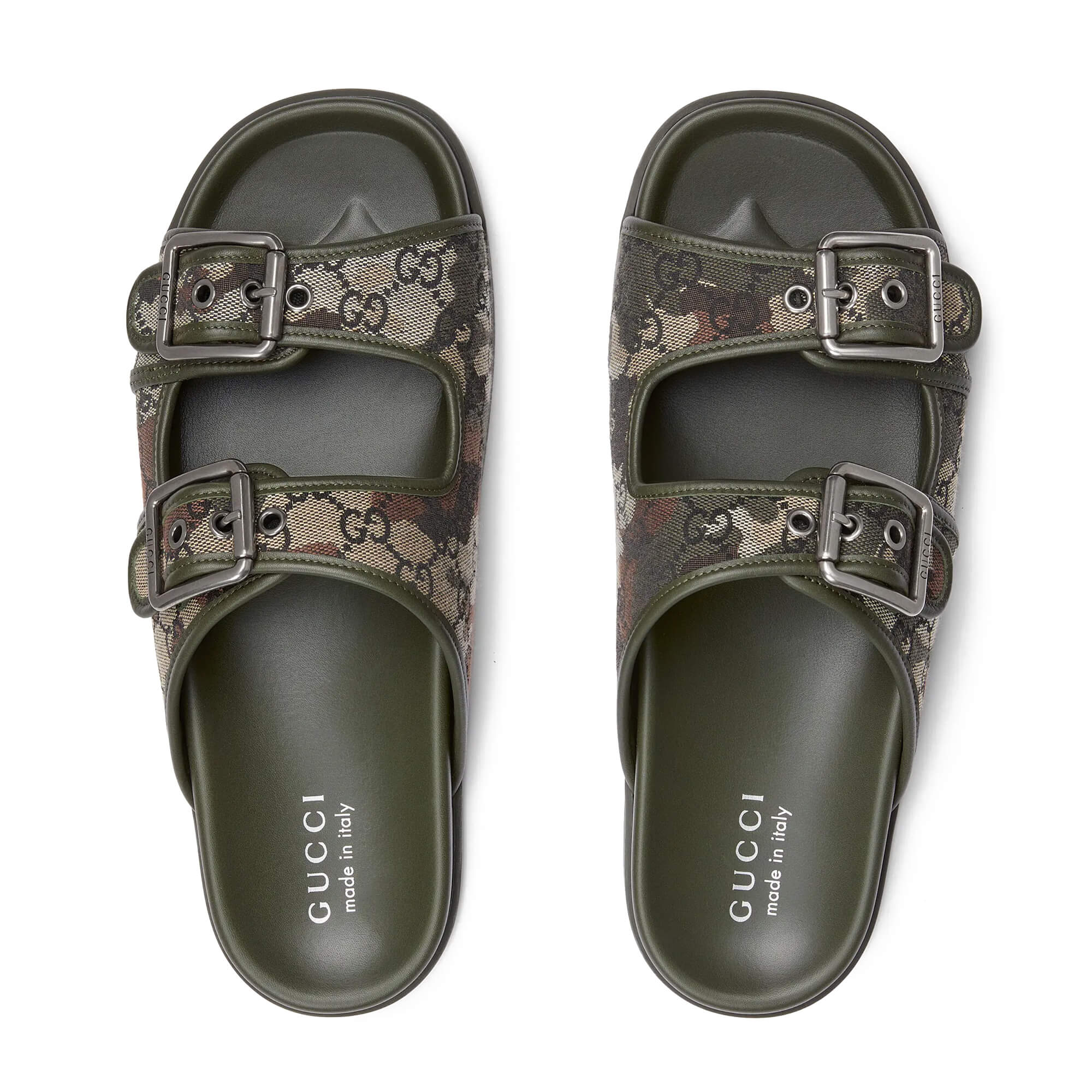 Gucci Men's Slide Sandal With Buckles