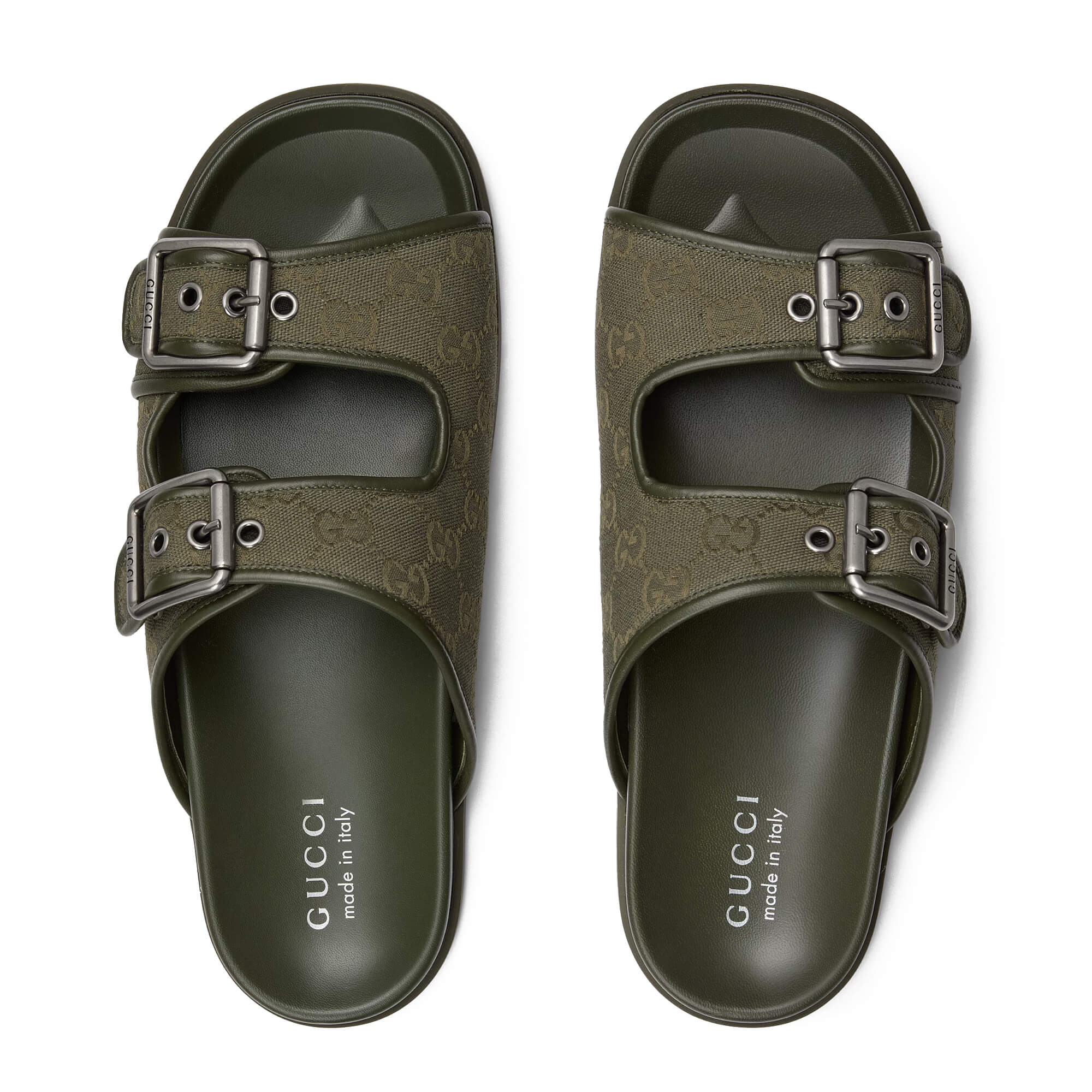 Gucci Men's Slide Sandal With Buckles