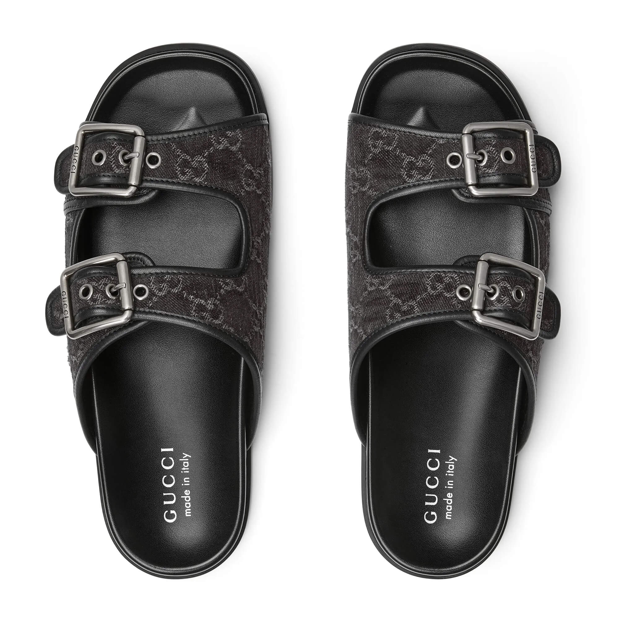 Gucci Men's Slide Sandal With Buckles