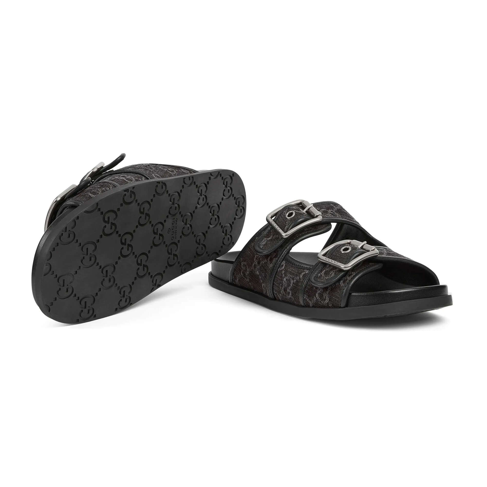 Gucci Men's Slide Sandal With Buckles
