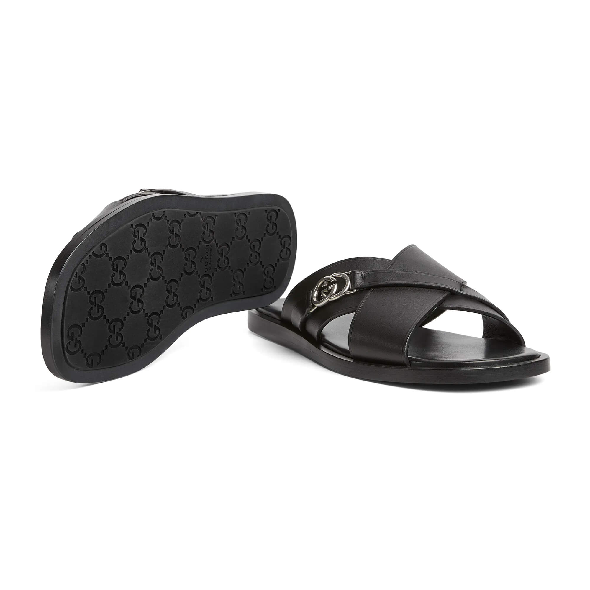 Gucci Men's Slide Sandal With Interlocking G