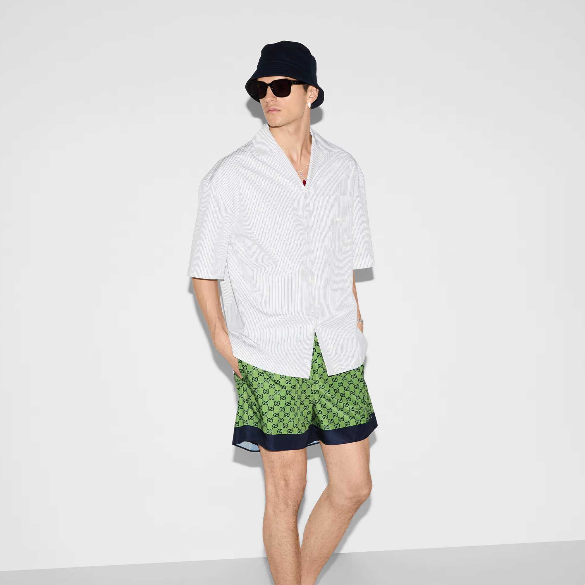 Gucci Printed Poplin Tech Swim Shorts