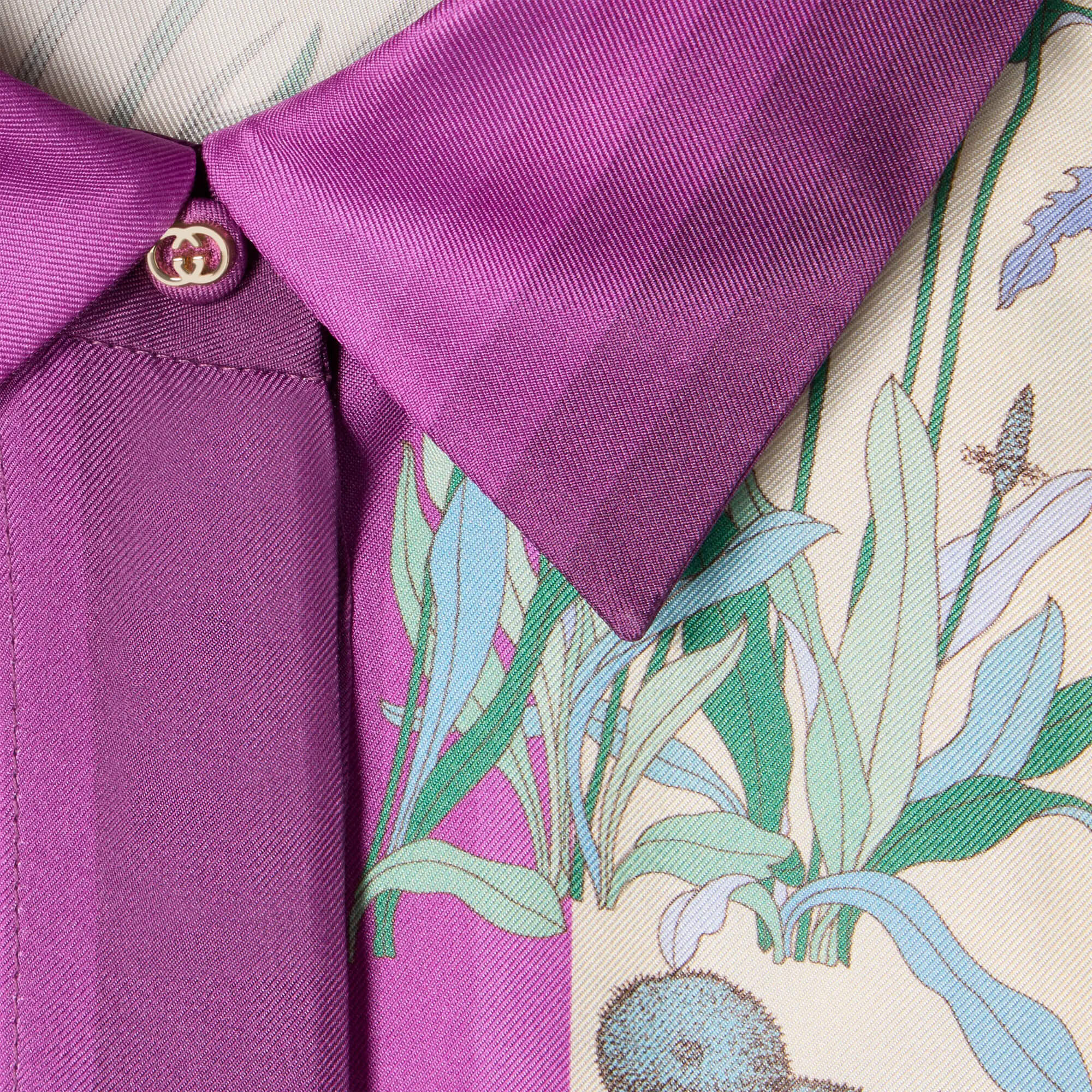 Gucci Printed Silk Twill Shirt