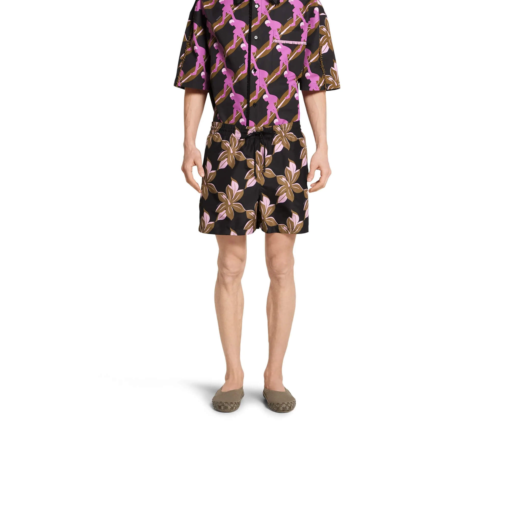 Gucci Printed Technical Poplin Swim Short