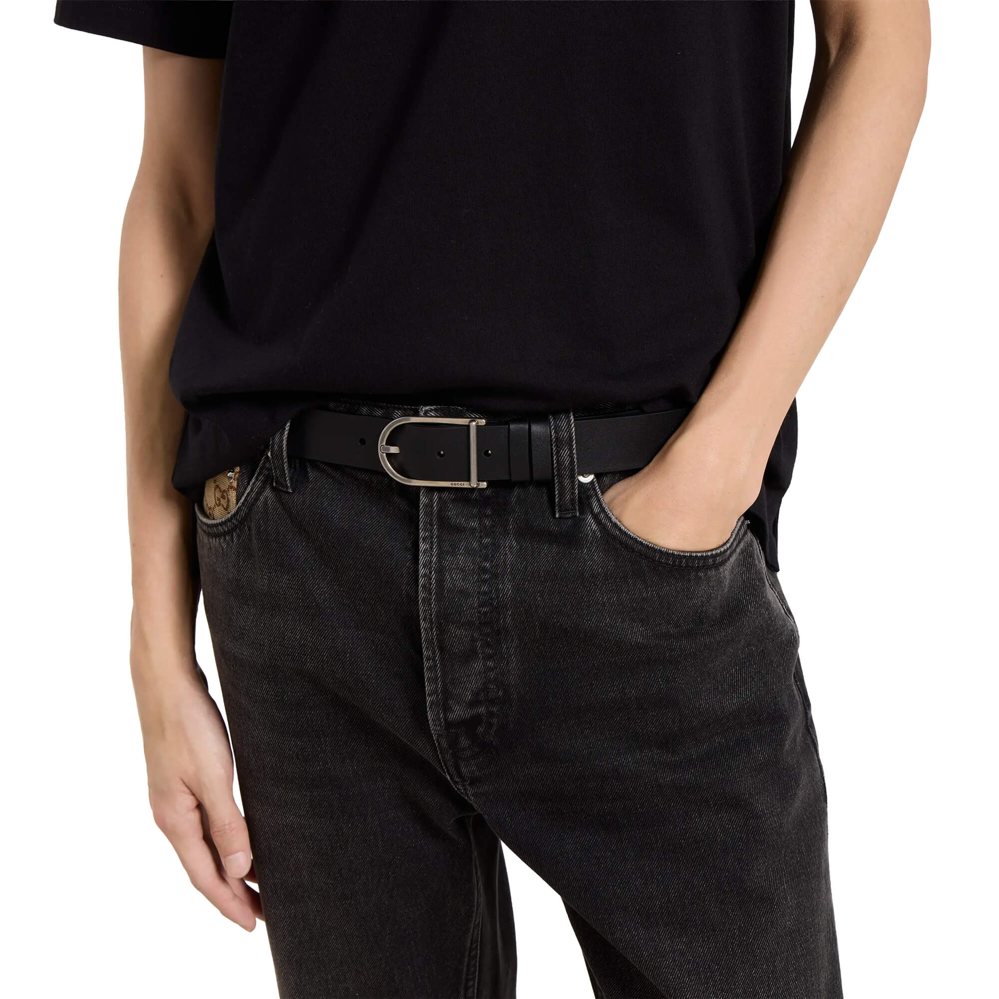 Gucci Reversible Belt With Rounded Buckle
