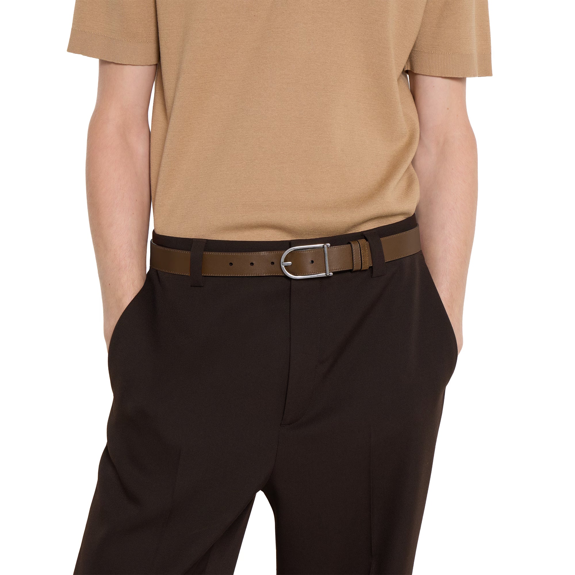 Gucci Reversible Belt With Rounded Buckle