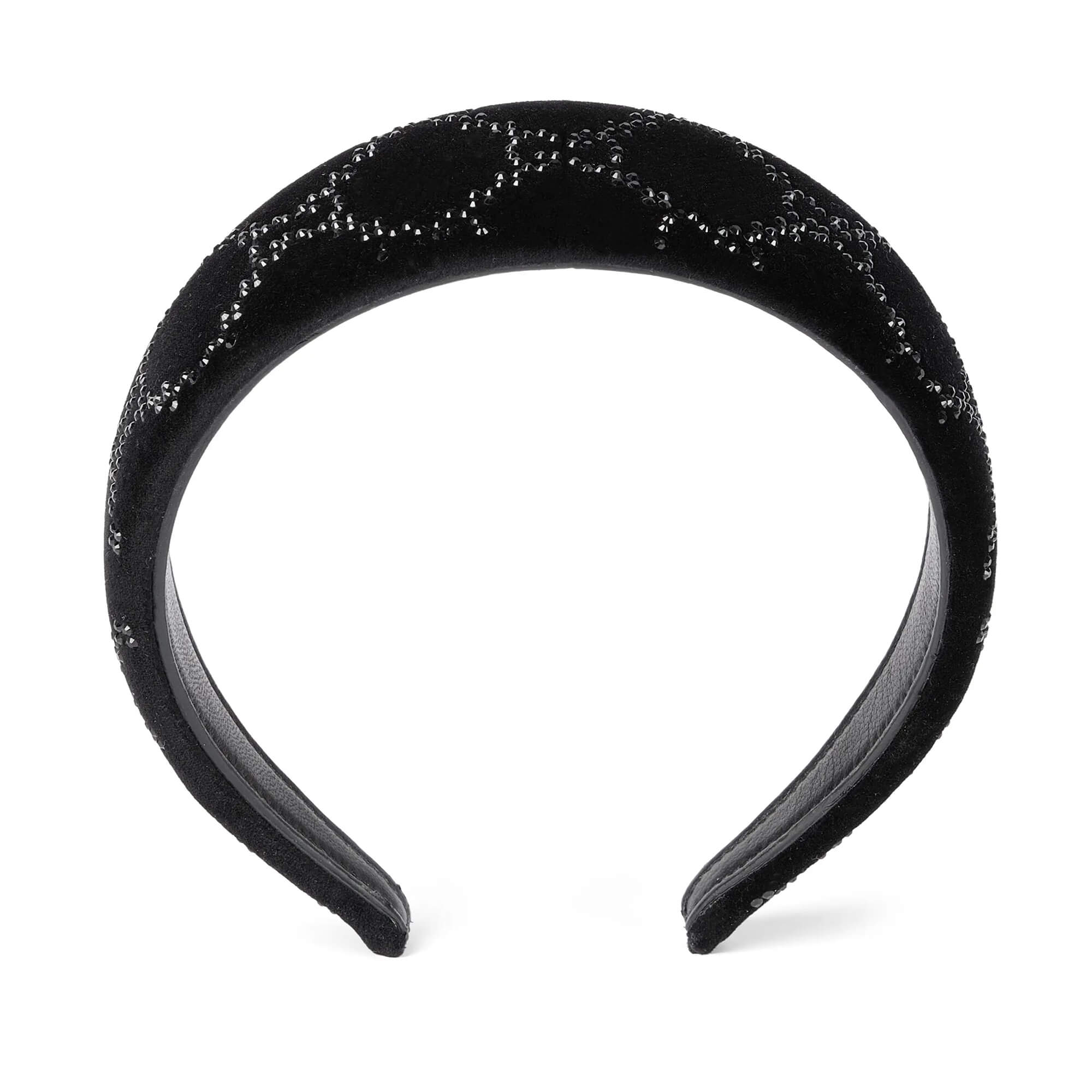 Gucci Soft Velvet Headband With Crystals