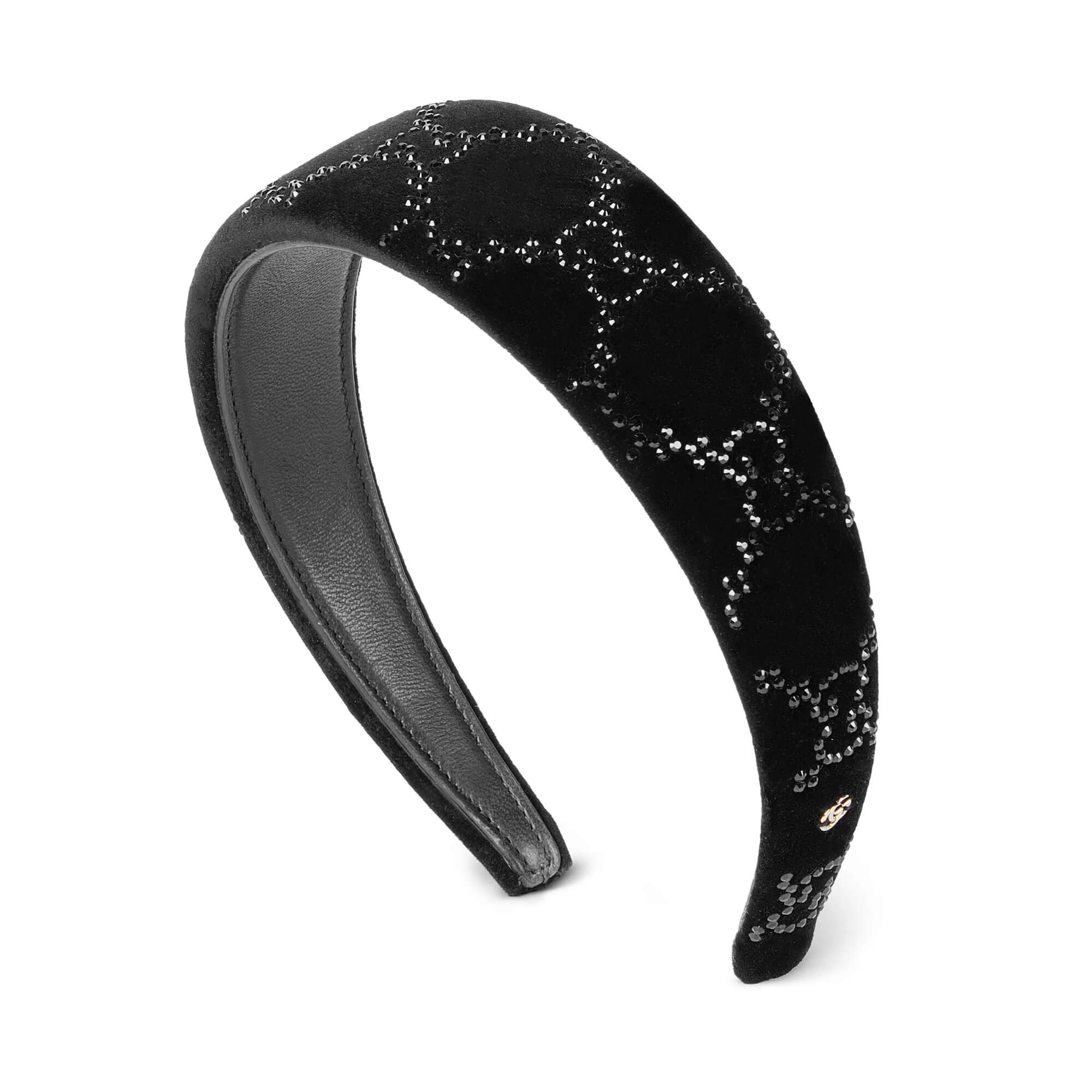 Gucci Soft Velvet Headband With Crystals