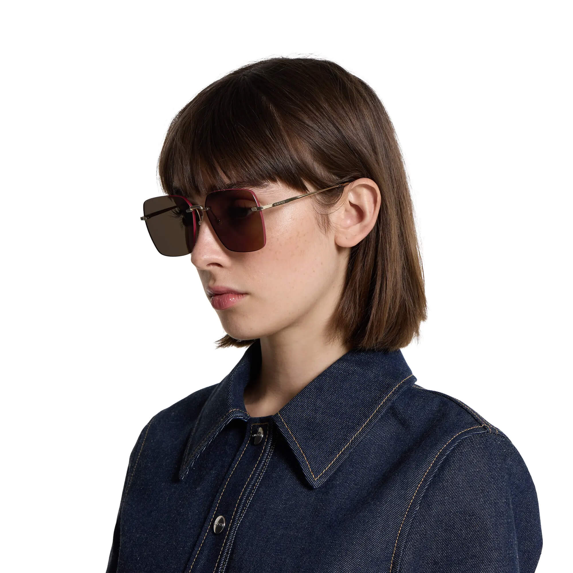 Gucci Low Nose Bridge Fit Sunglasses