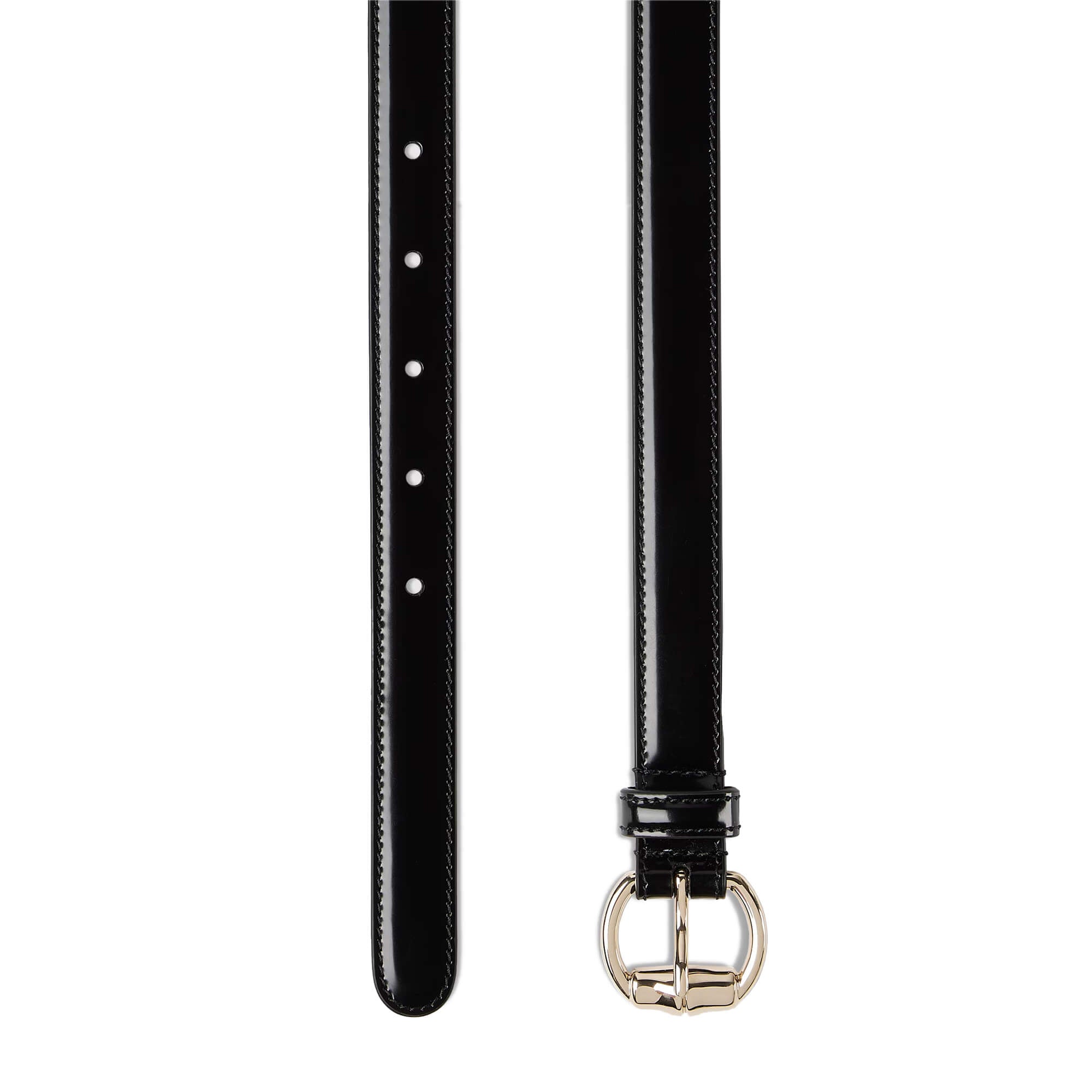 Gucci Thin Belt With Metal Bamboo Buckle