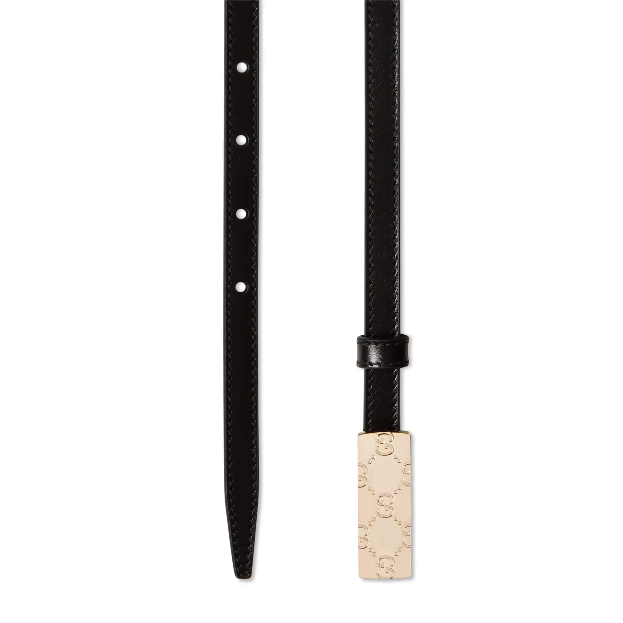 Gucci Thin Belt With Plaque Buckle