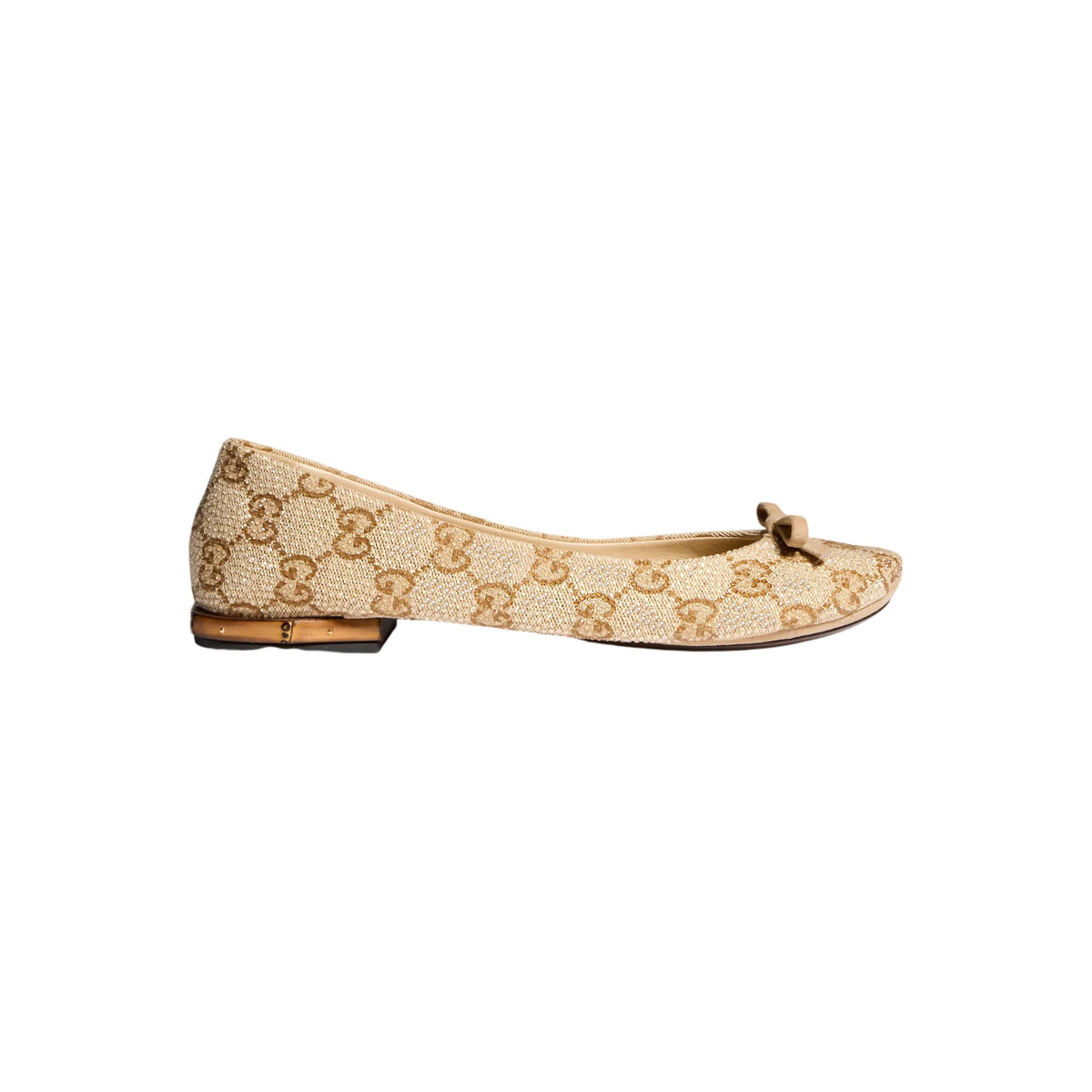 Gucci Women's Crystal Ballerina With Bamboo