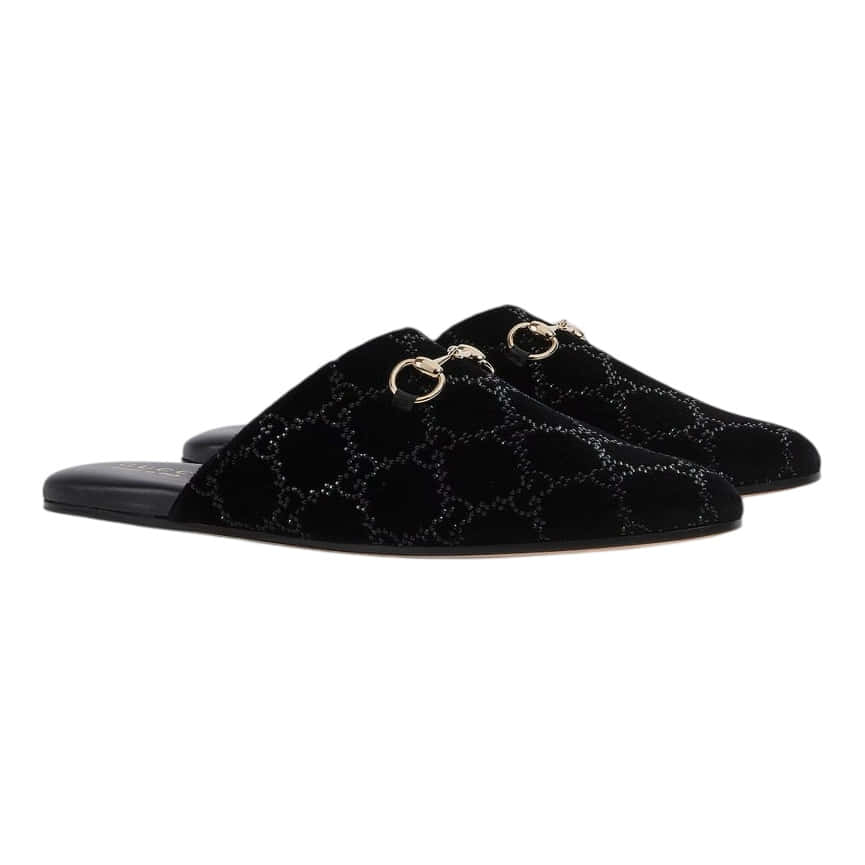Gucci Women's GG Crystal Horsebit Mules