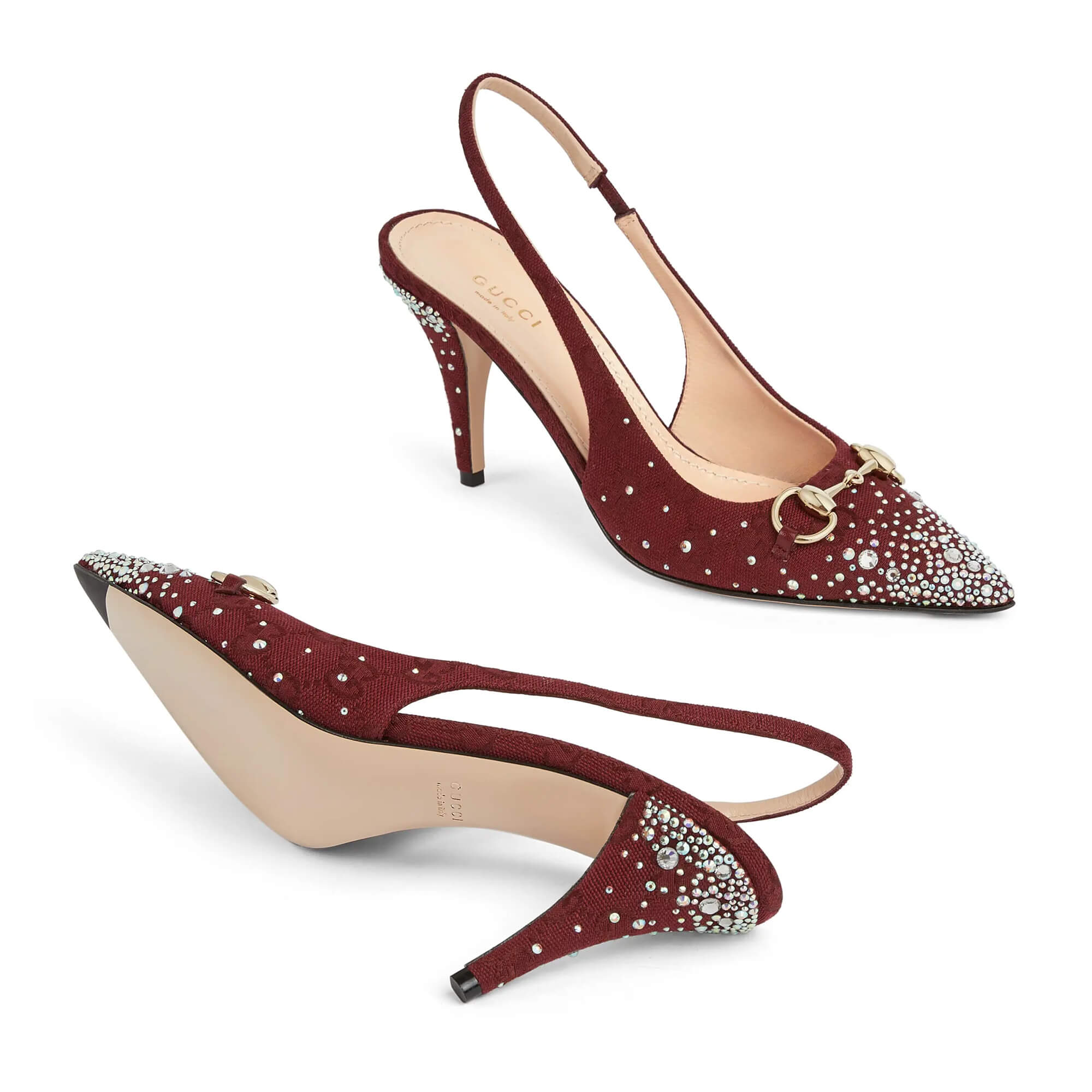 Gucci Women's Slingback Pump With Crystal Horsebit