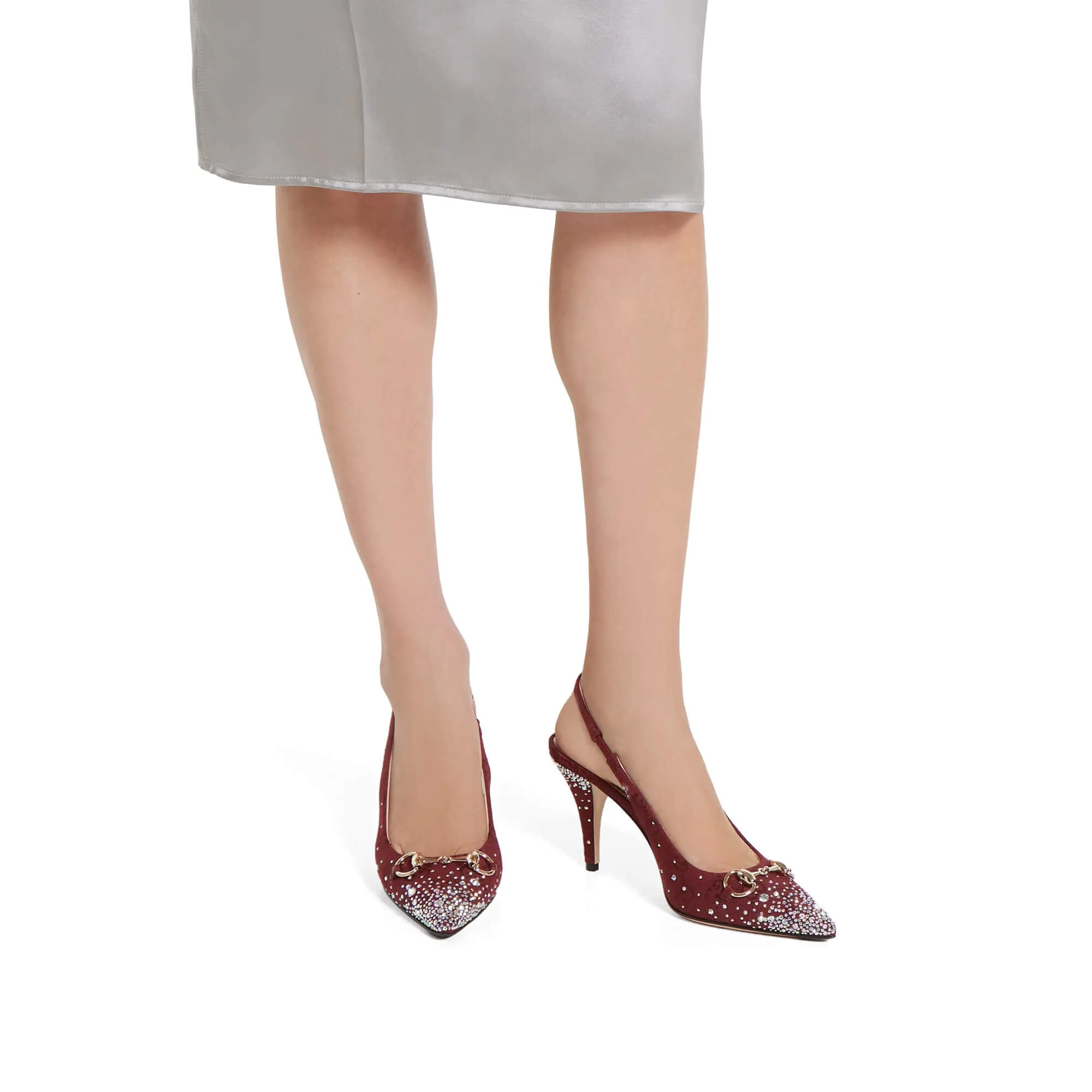 Gucci Women's Slingback Pump With Crystal Horsebit