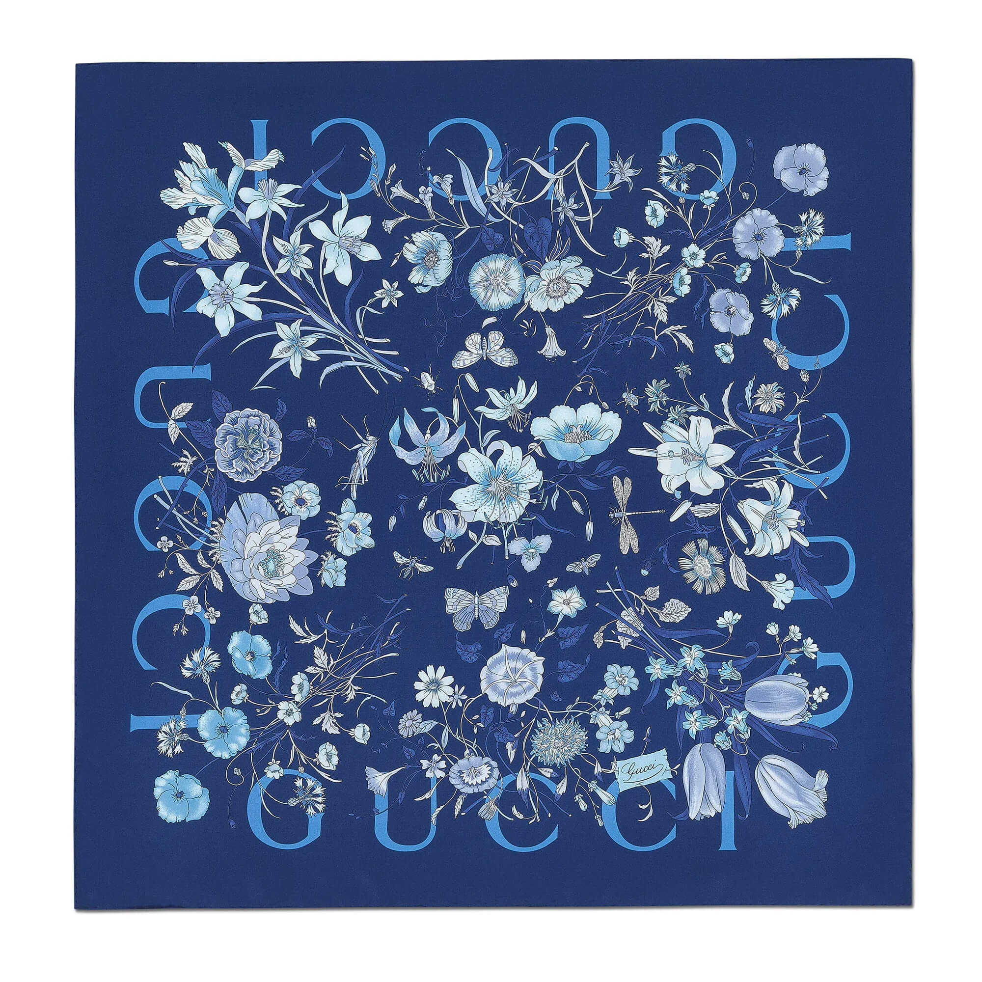 Gucci Printed Flora Silk Twill Carré