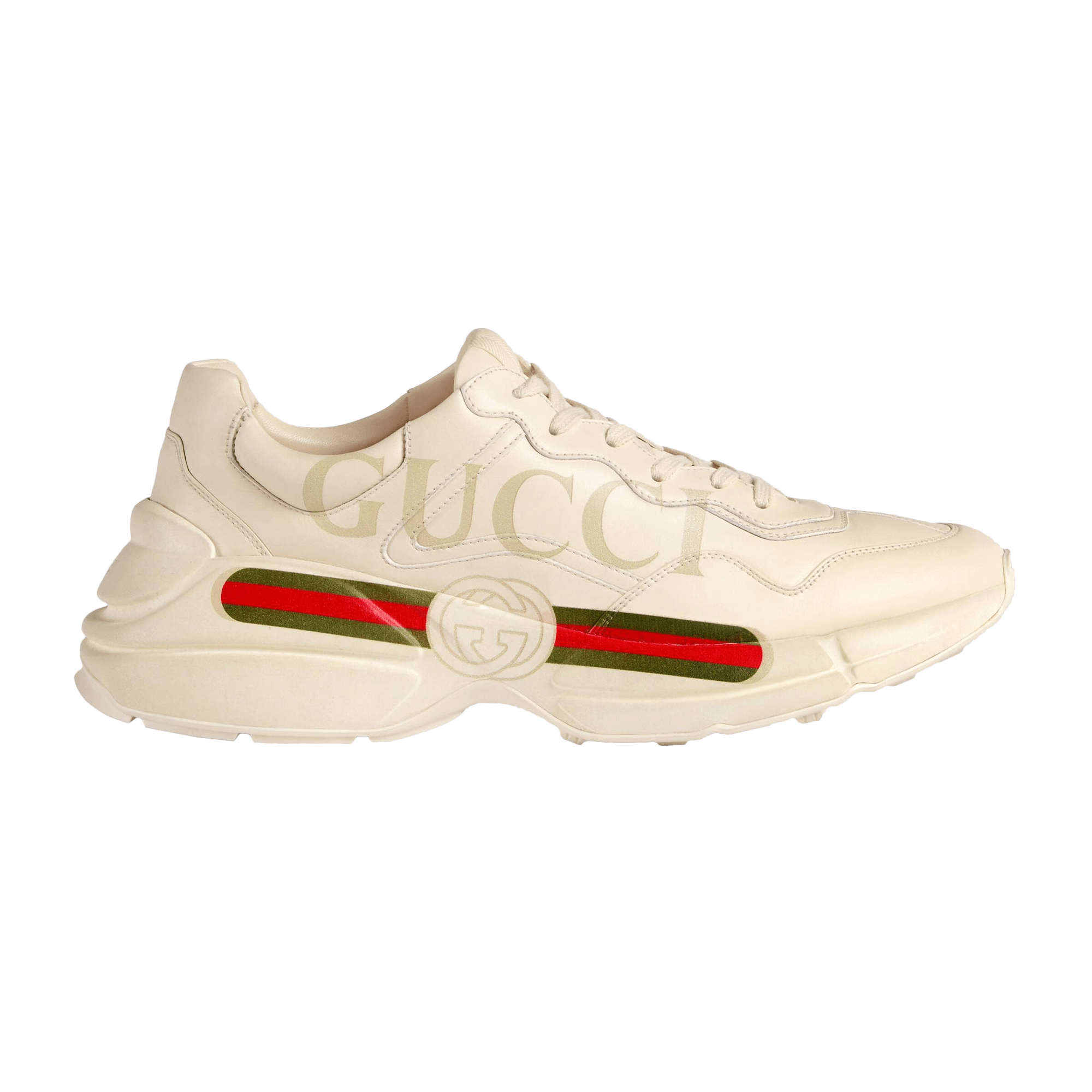 Gucci Men's Rhyton Gucci Logo Leather Sneaker
