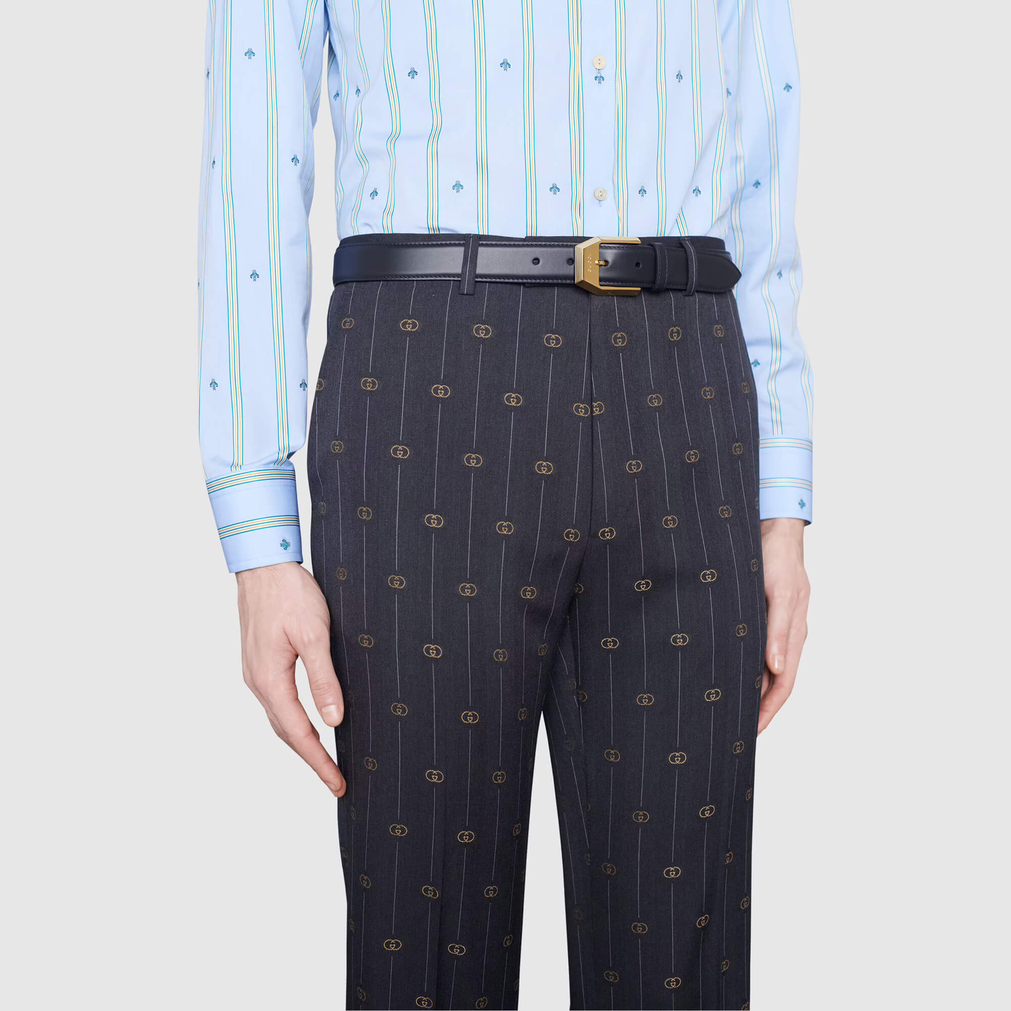 Gucci Leather Belt With Squared Buckle