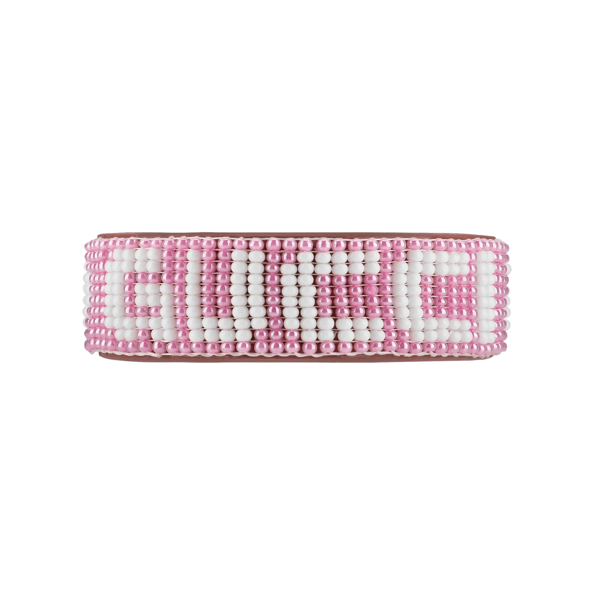 Gucci Leather Beaded 'Gucci' Bracelet pink