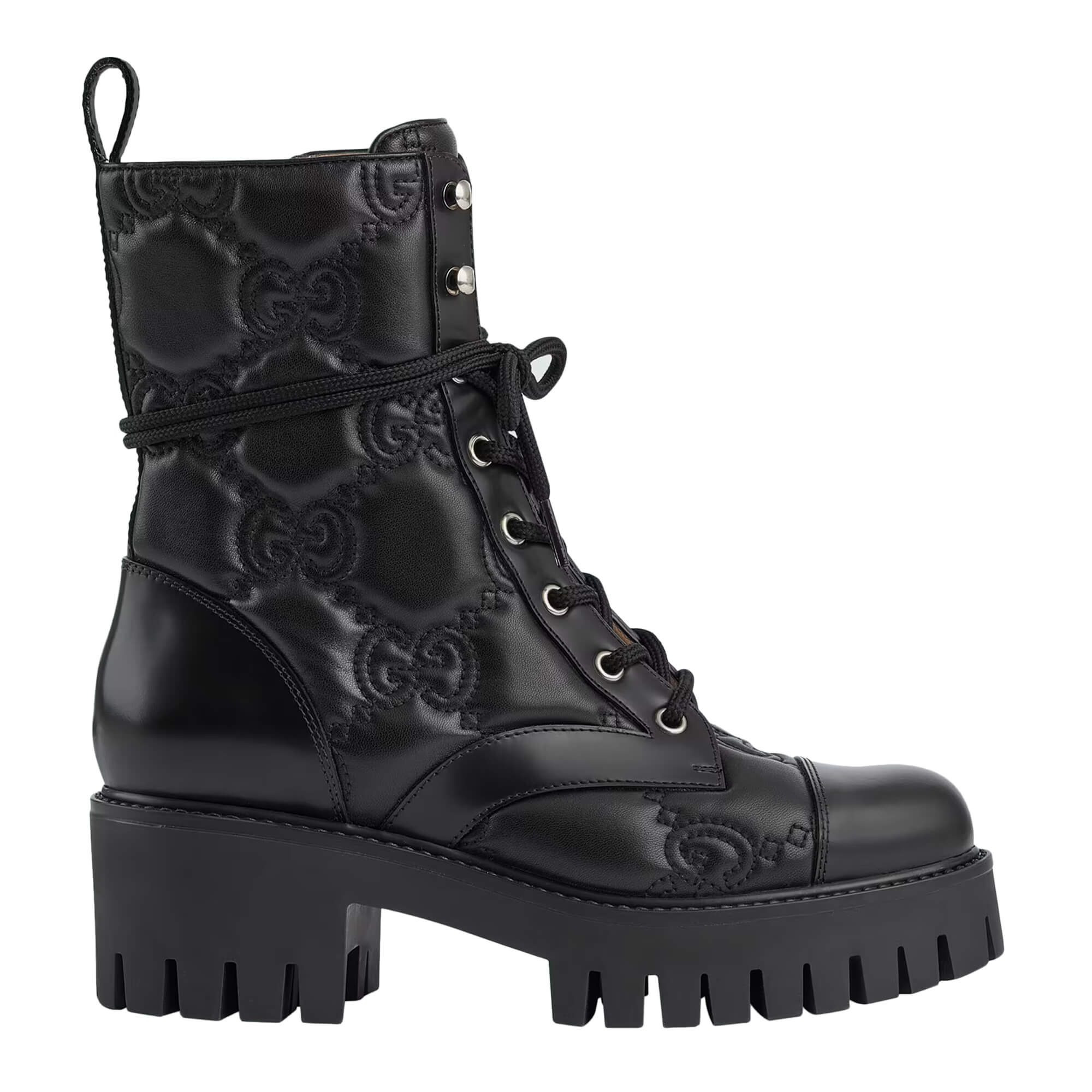 Gucci Women's GG Matelassé Lace-up Boot