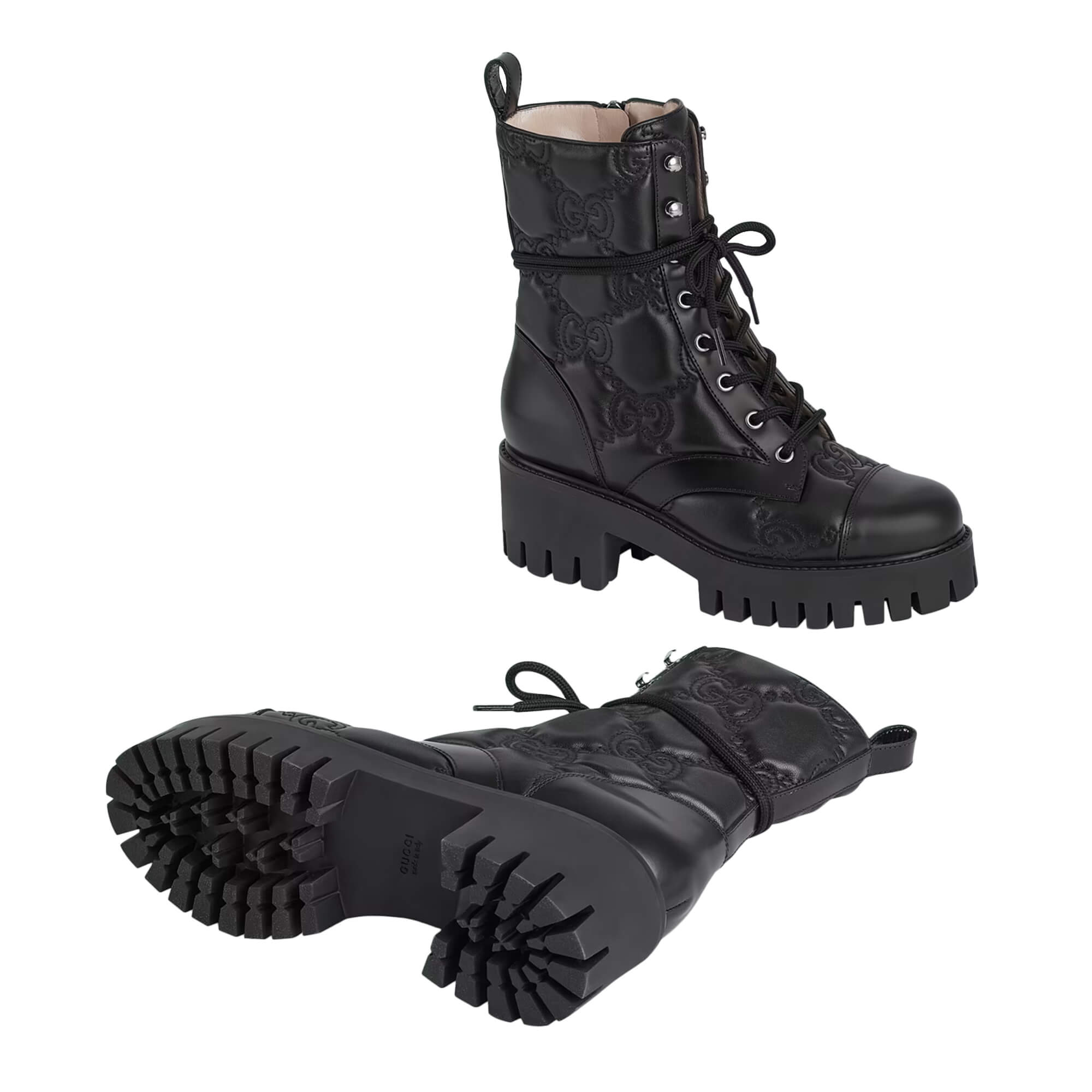Gucci Women's GG Matelassé Lace-up Boot