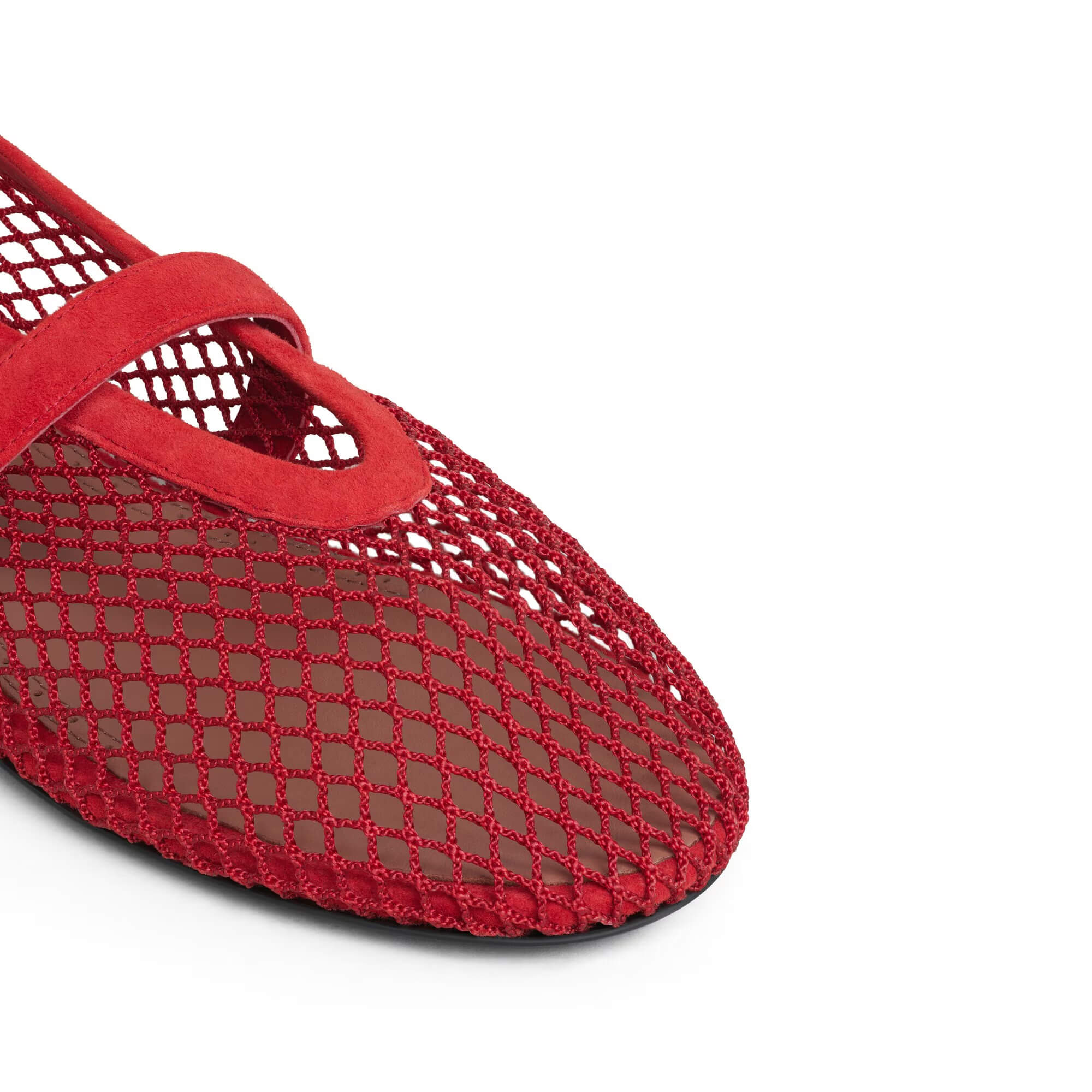 Alaïa Ballet Flats In Strass Fishnet And Suede