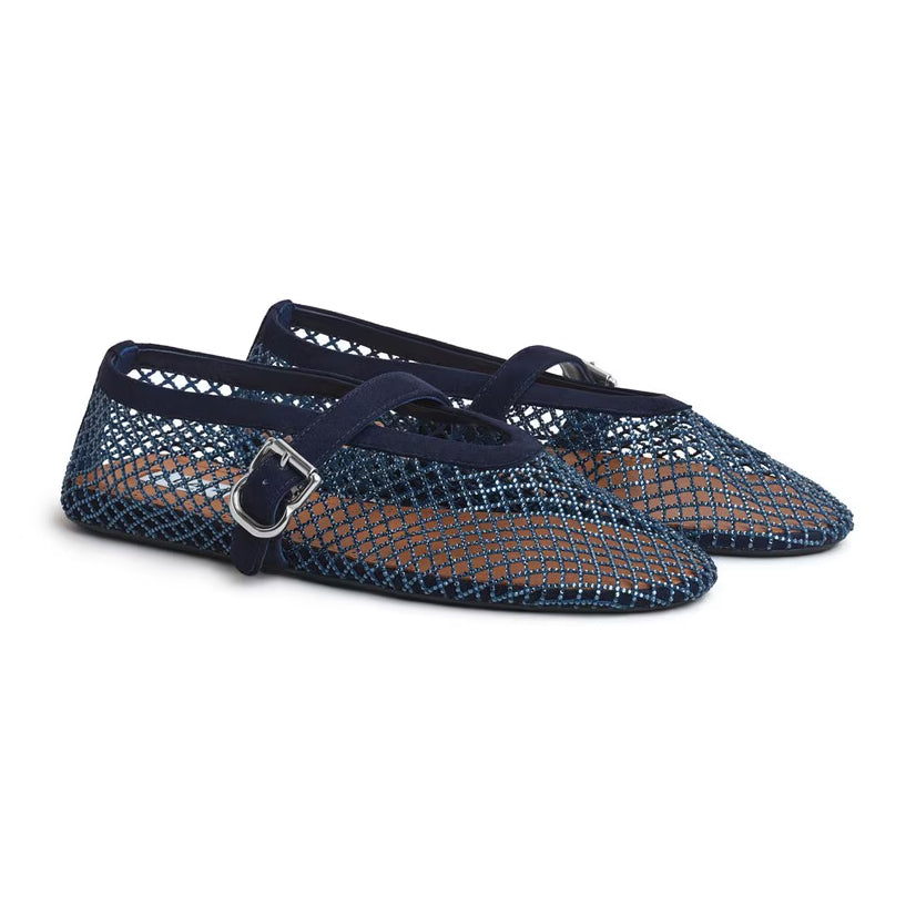 Alaïa Ballet Flats In Strass Fishnet