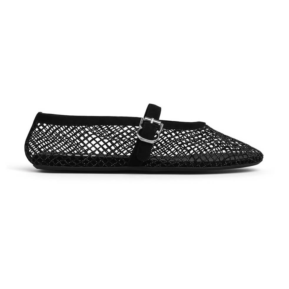Alaïa Ballet Flats In Strass Fishnet