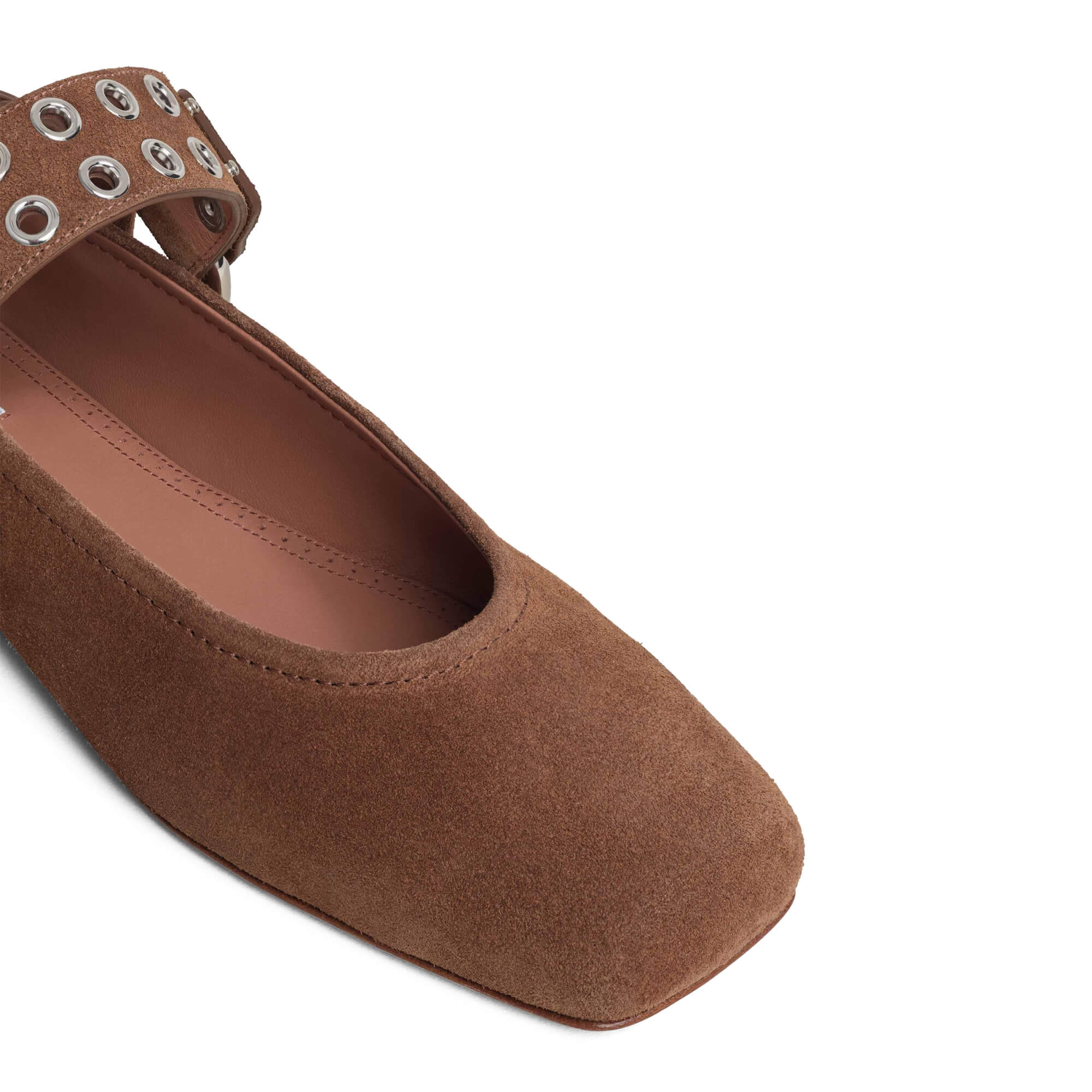 Alaïa Biker Ballet Flats In Suede