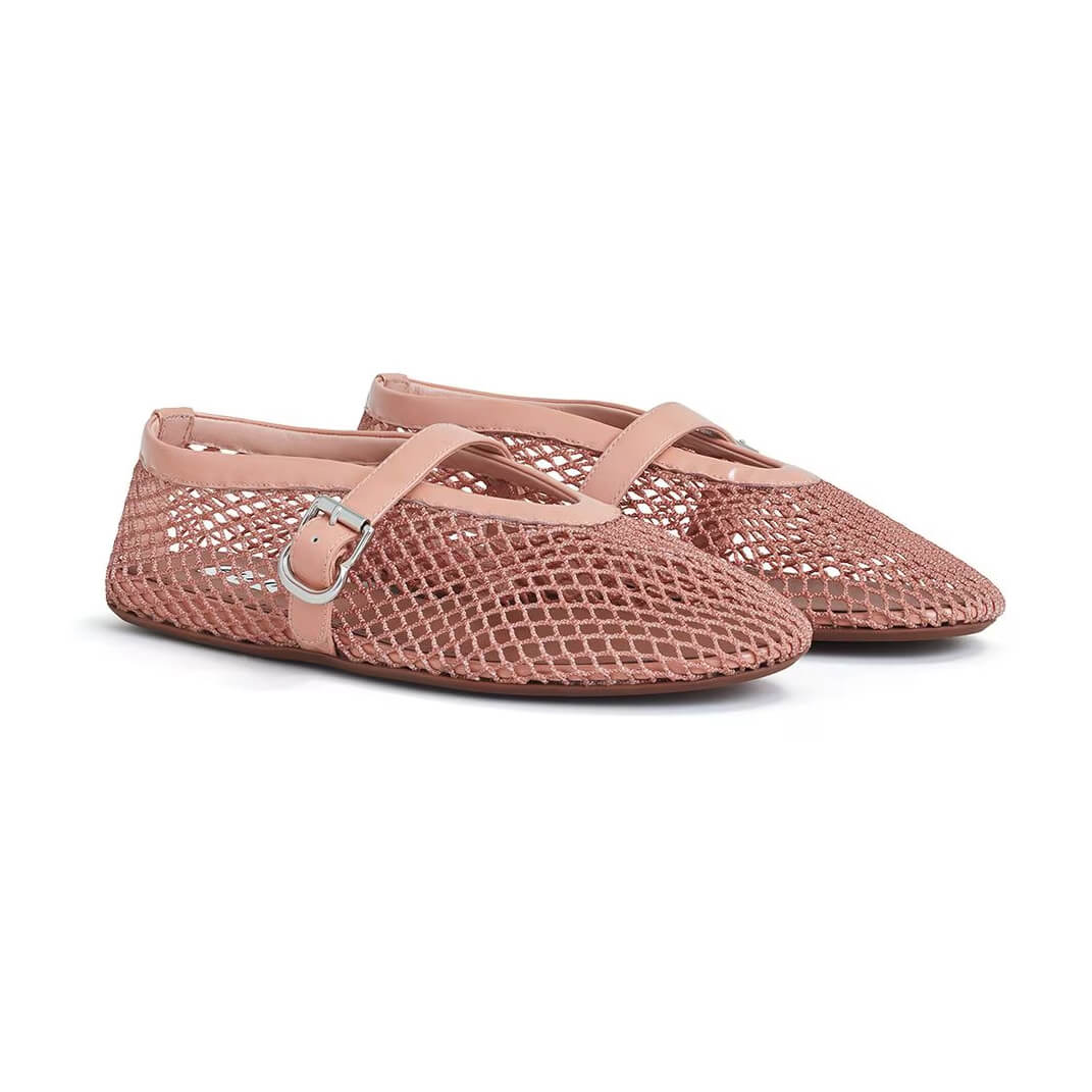 Alaïa Ballet Flats In Strass Fishnet