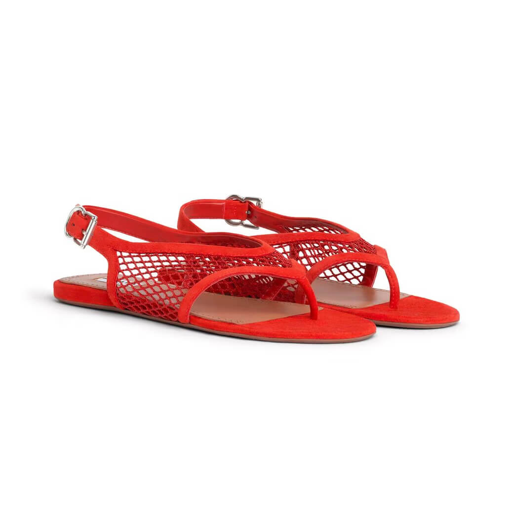 Alaïa Fishnet Thong Sandals