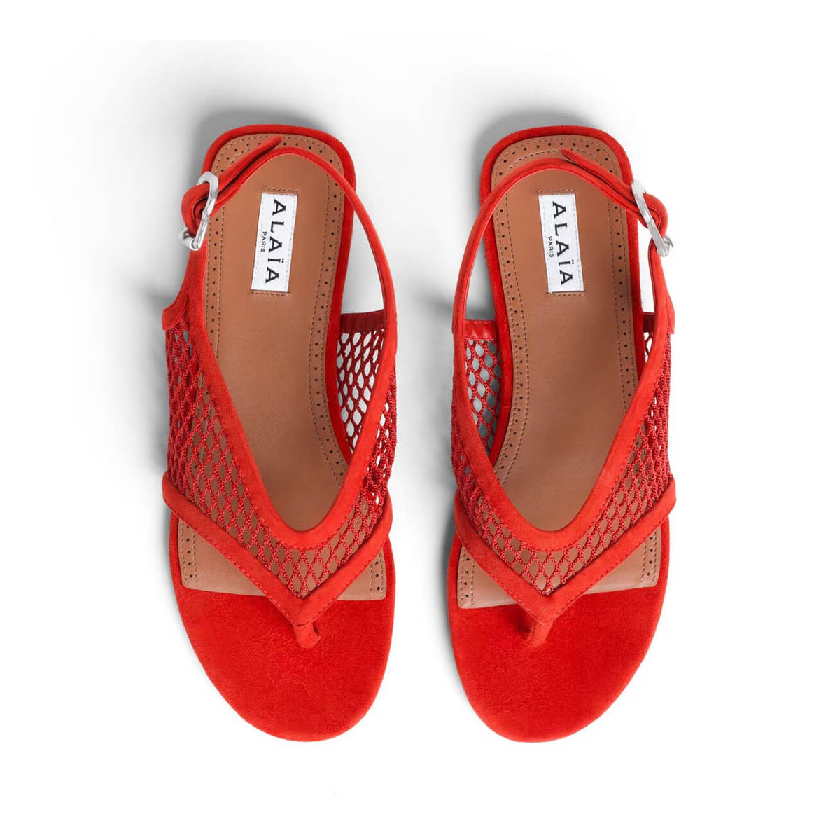 Alaïa Fishnet Thong Sandals
