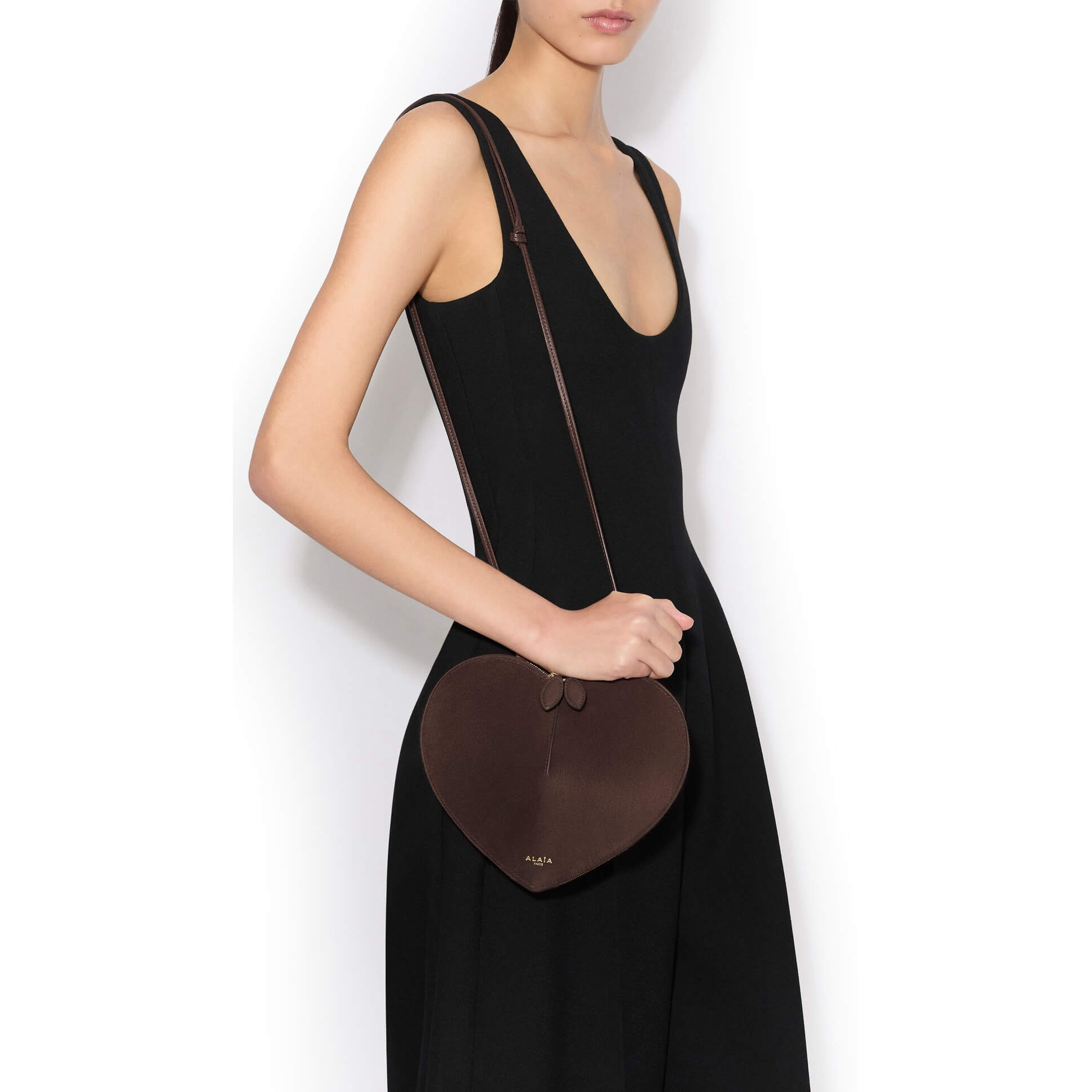 Alaïa Le Cœur Bi-material Bag In Leather