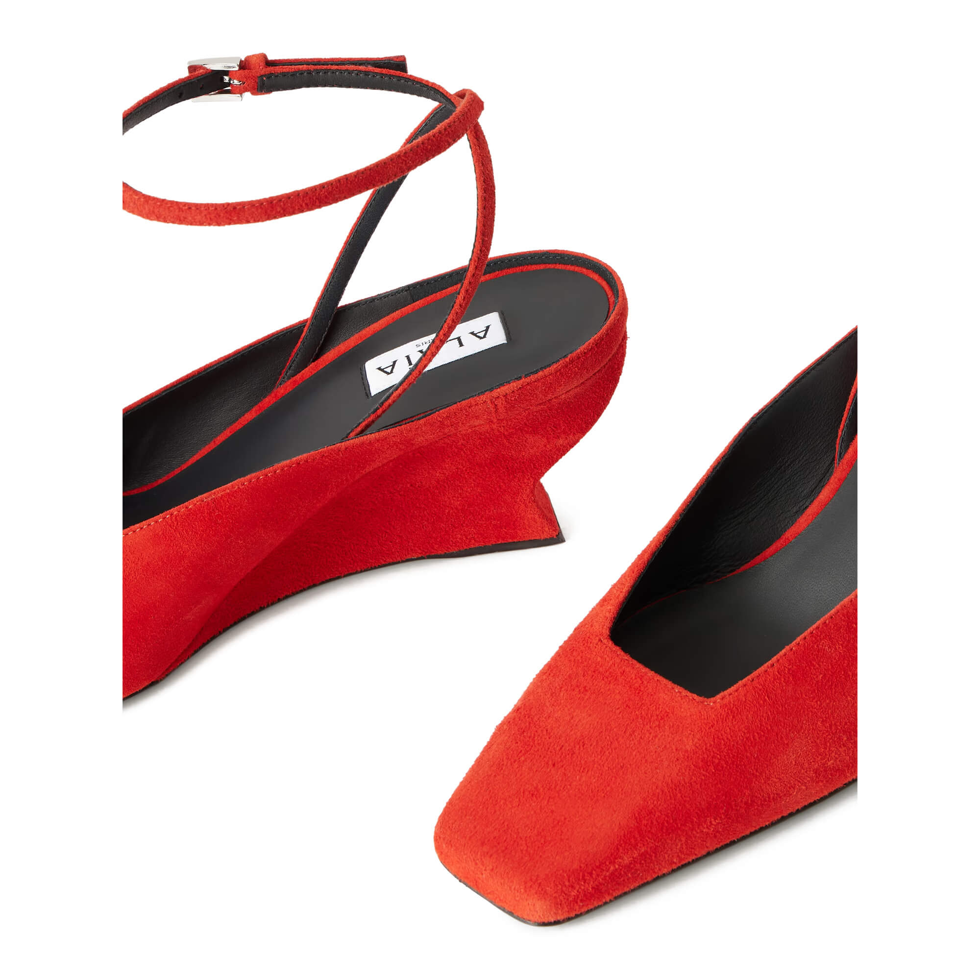 Alaïa Suede Wedged Mules