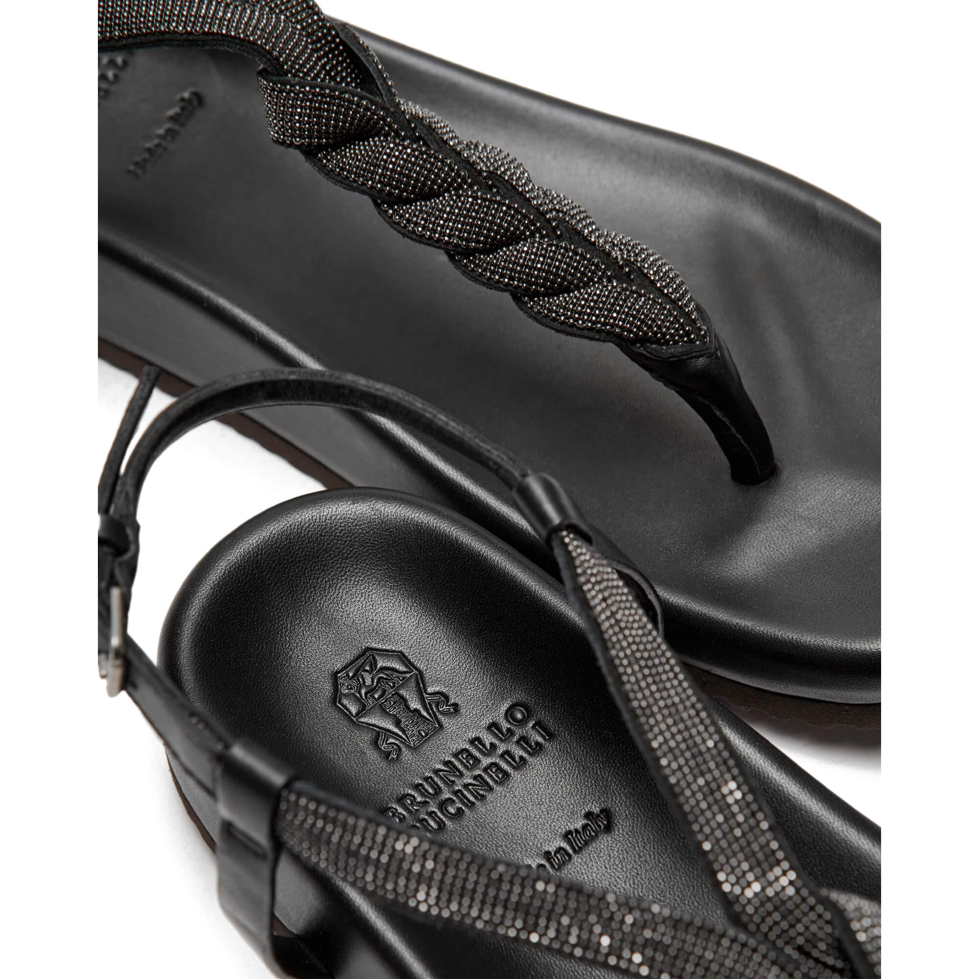 Brunello Cucinelli Leather Thong Sandals