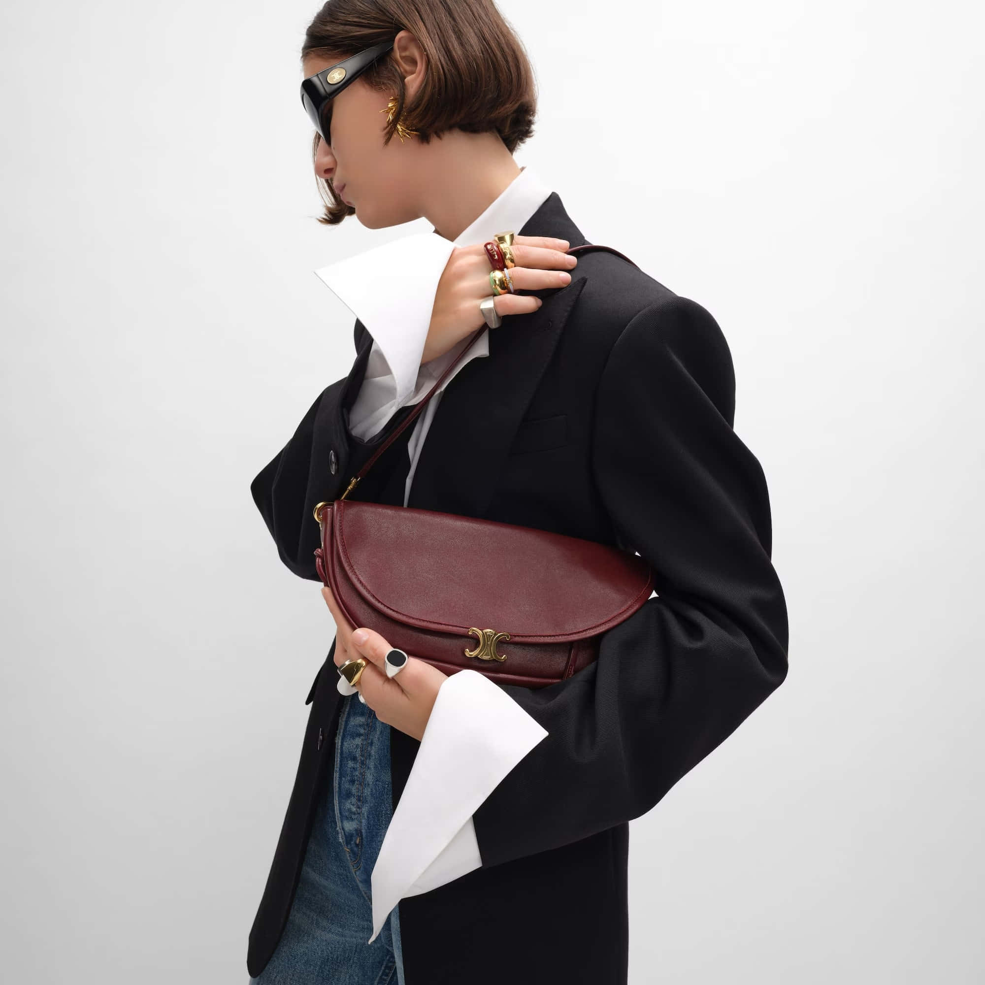 Celine Little Halfmoon Soft Triomphe Bag