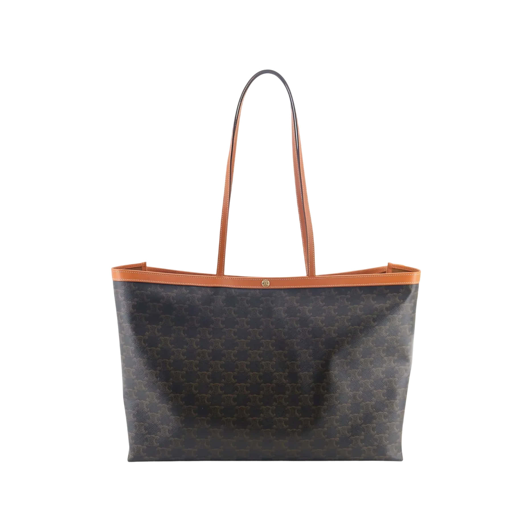 Celine Medium Flat Shopper In Triomphe Canvas