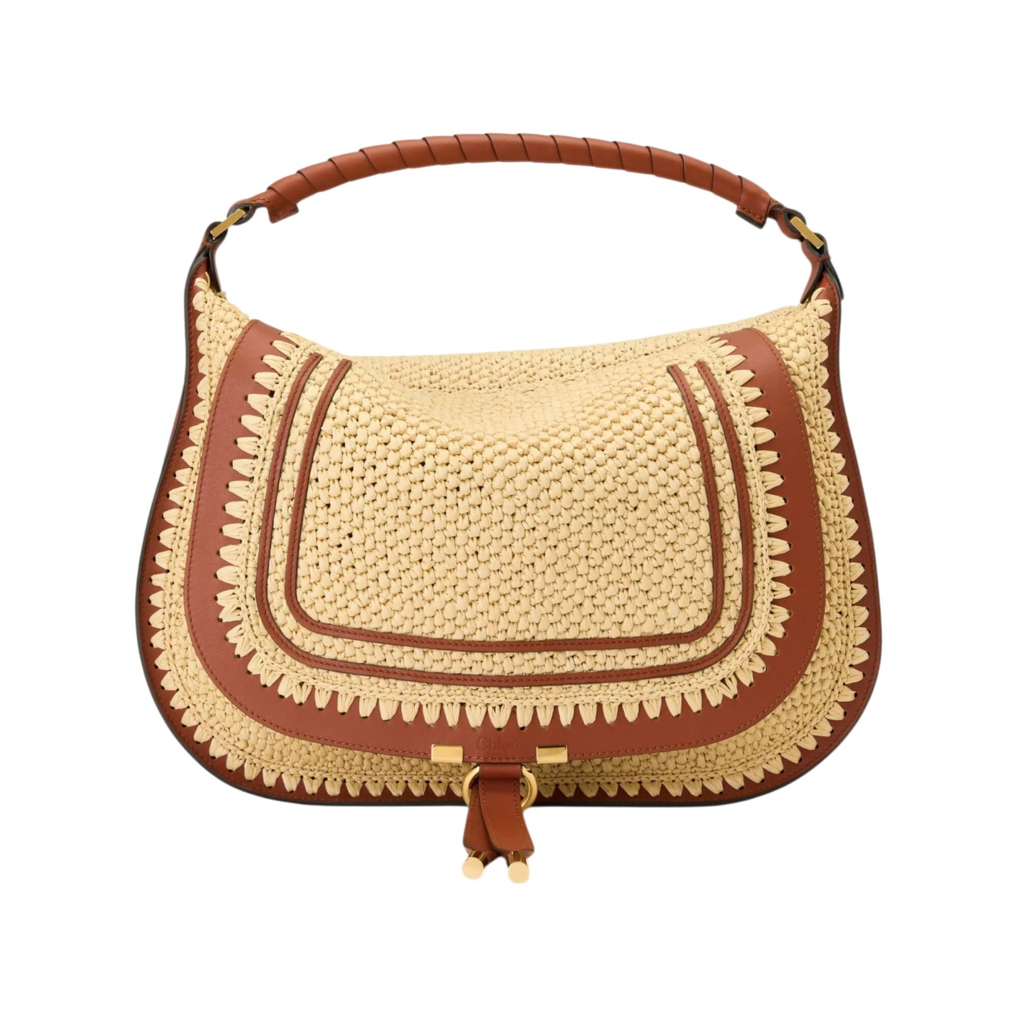 Chloé Medium Marcie Shoulder Bag In Raffia