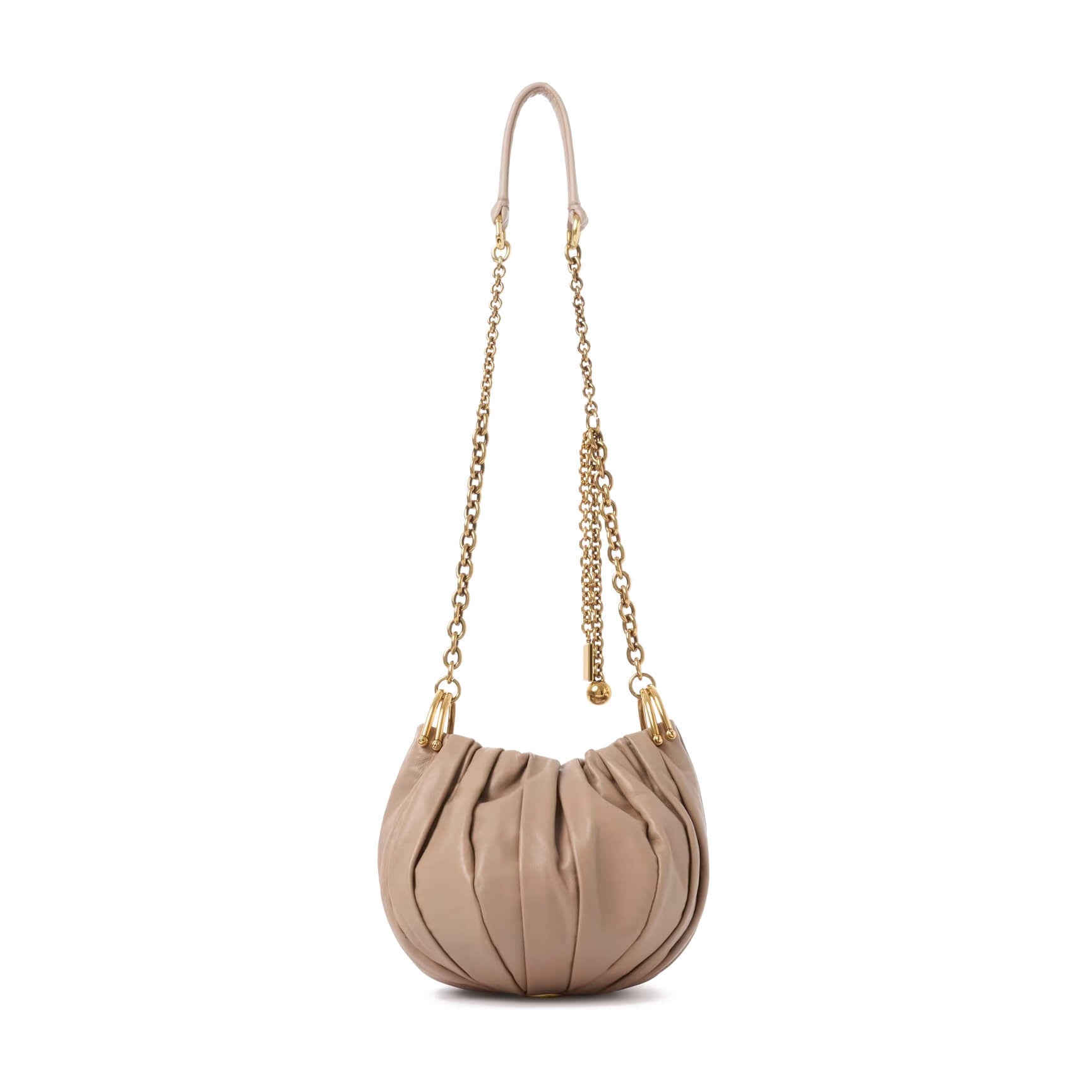 Chloé Plissé Shoulder Bag With Chain In Pleated Leather