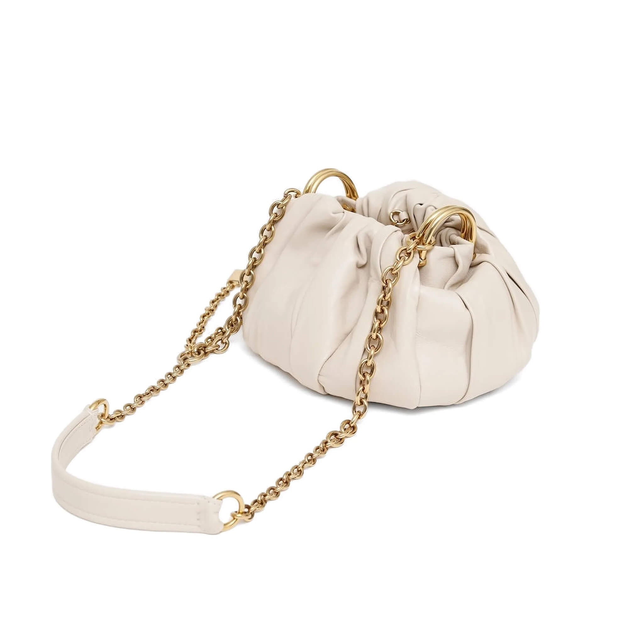 Chloé Plissé Shoulder Bag With Chain In Pleated Leather