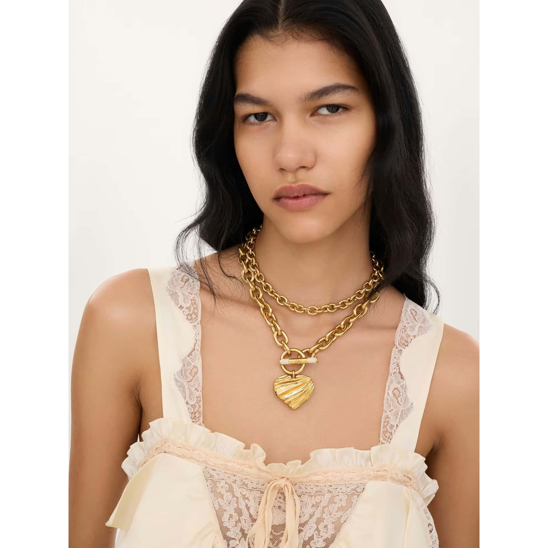Chloé The Chloé Pleated Heart Necklace
