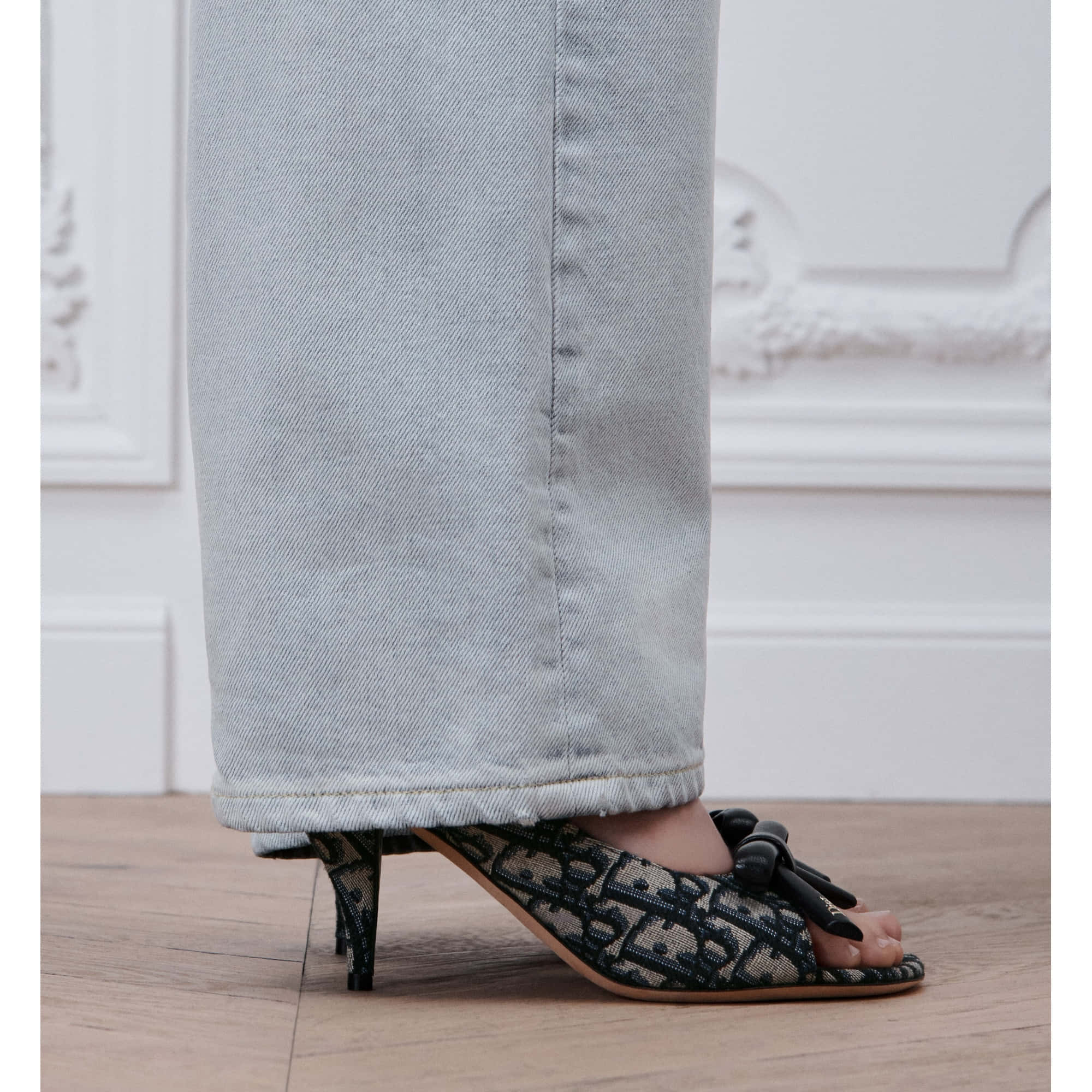 Dior Bow Heeled Slingback Sandal