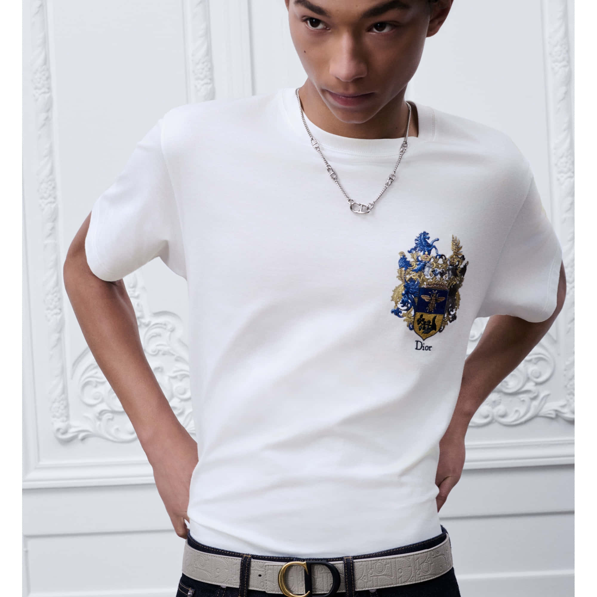 Dior CD Icon Thin Chain Link Necklace