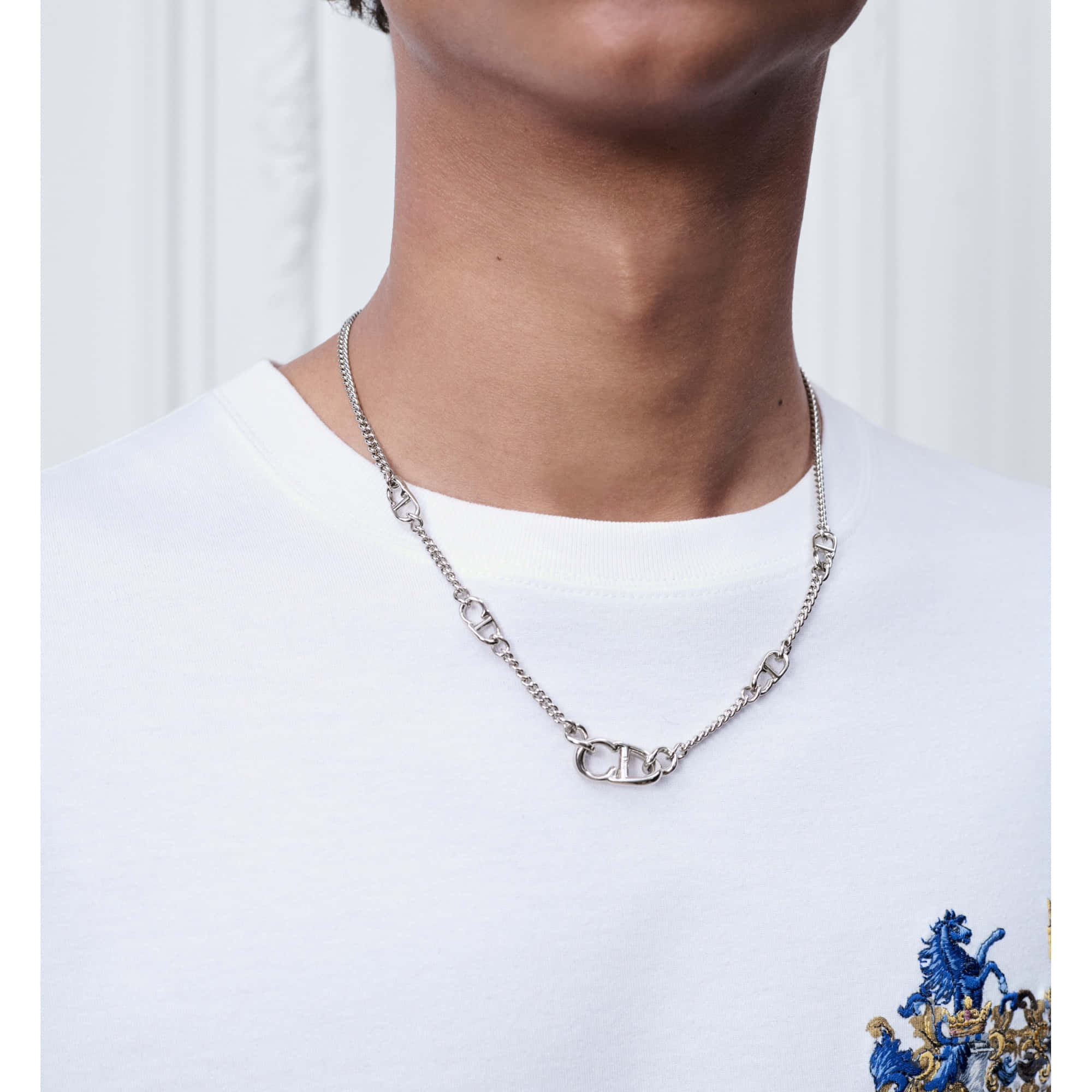 Dior CD Icon Thin Chain Link Necklace