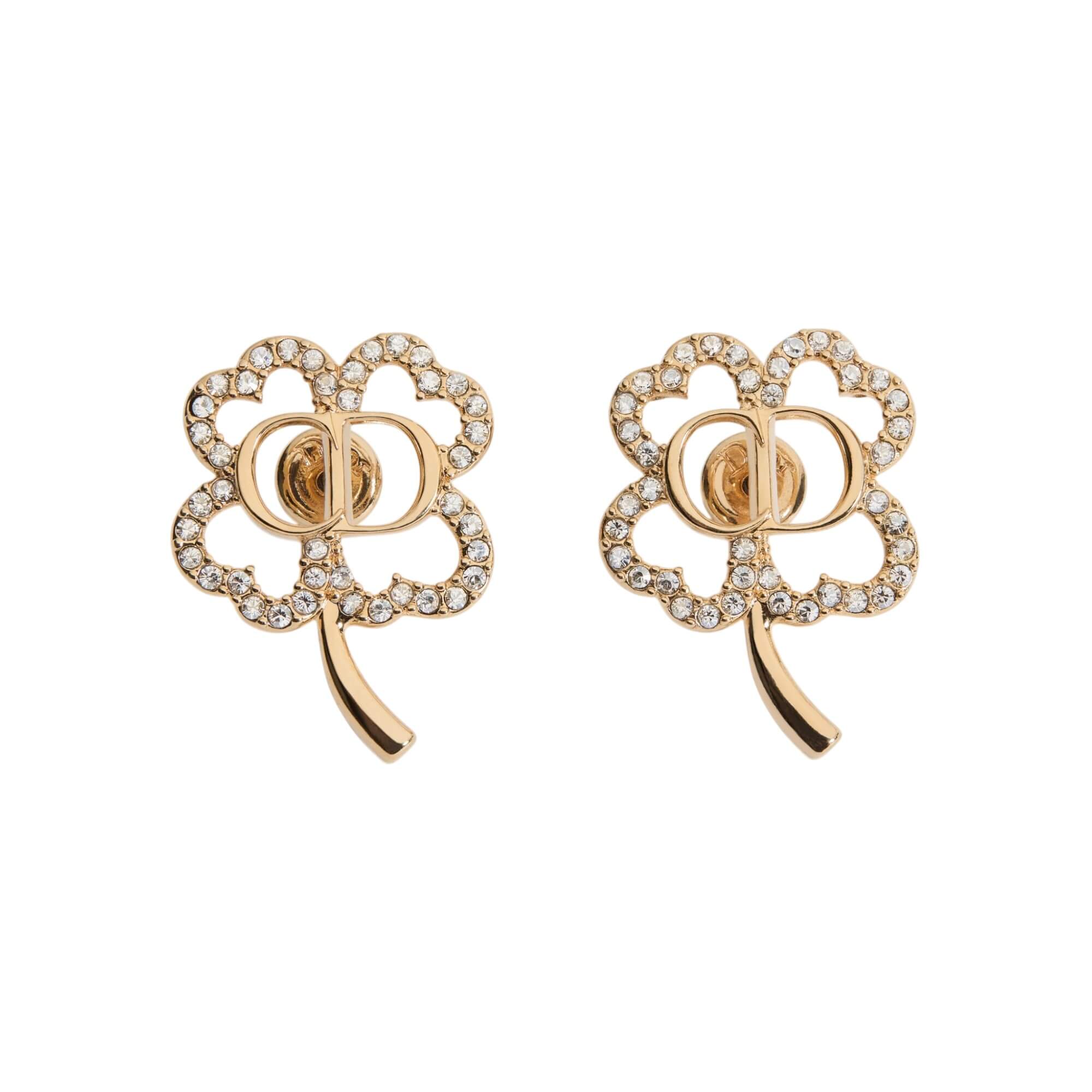 Dior CD Shiny Clover Earrings